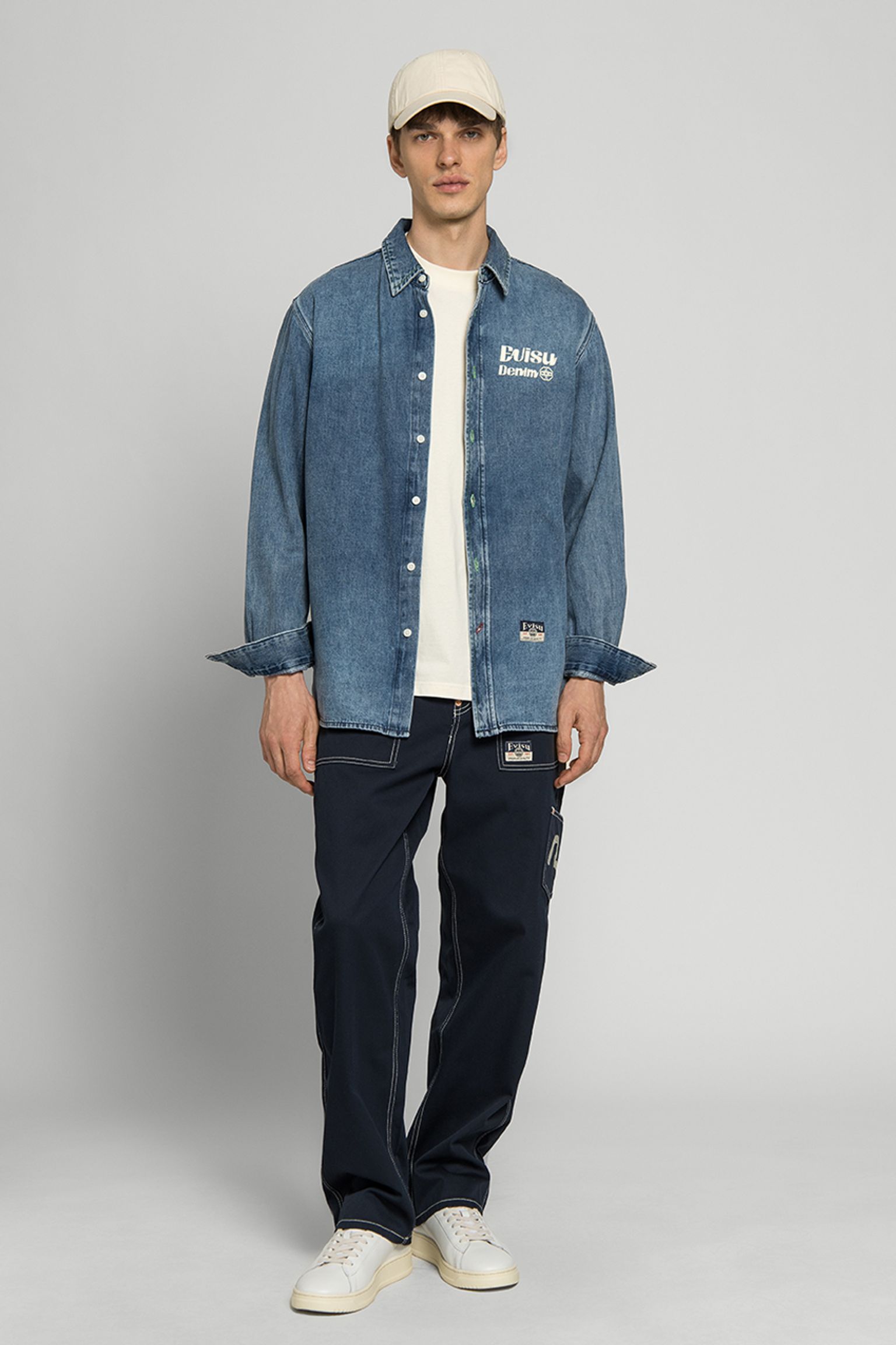 Брюки EVISU Contrast Stitching Seagull EMB Chino