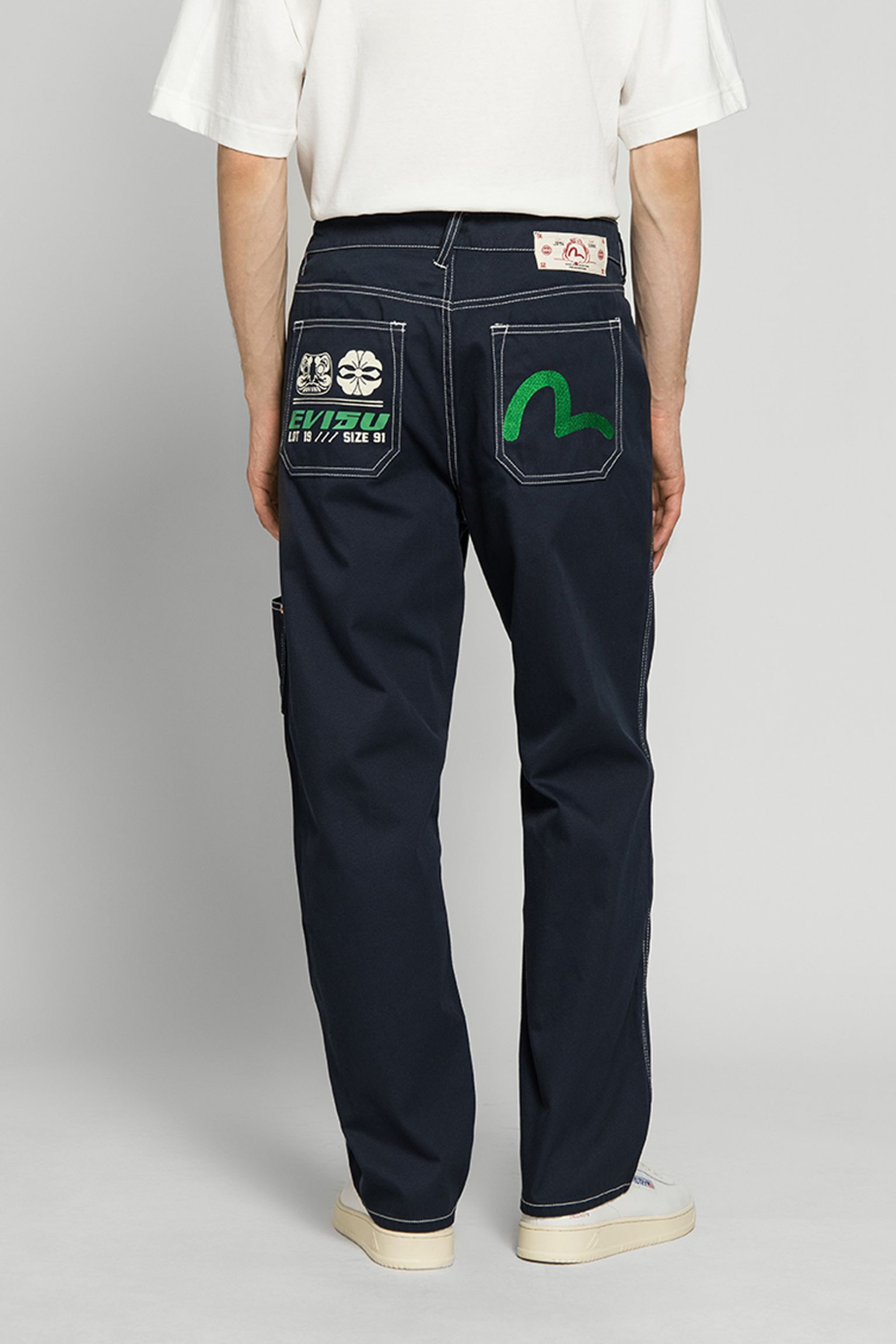Брюки EVISU Contrast Stitching Seagull EMB Chino з доставкою