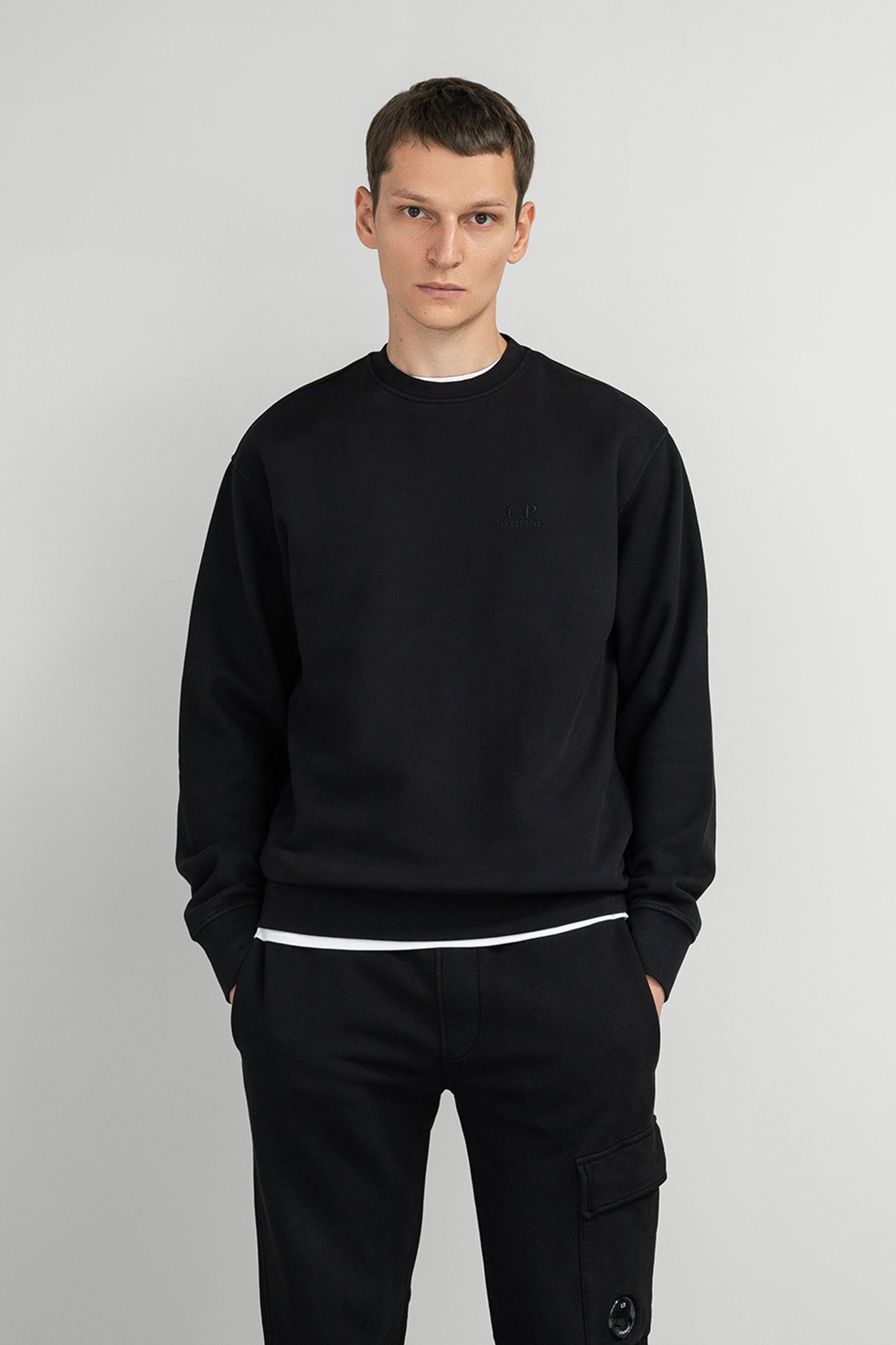 Світшот BRUSHED AND EMERIZED DIAGONAL FLEECE LOGO CREW NEC