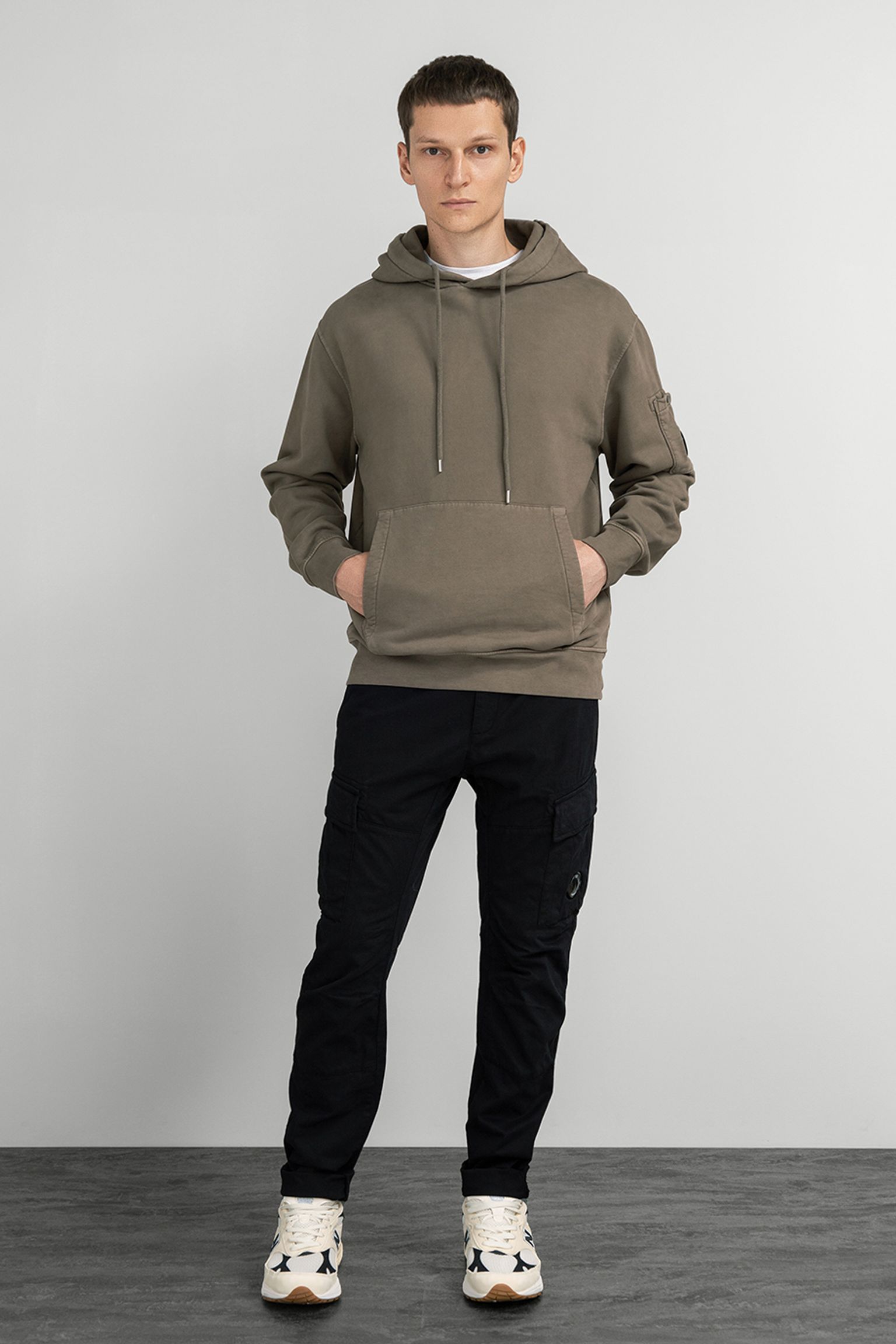 Худи BRUSHED AND EMERIZED DIAGONAL FLEECE LENS HOODED S