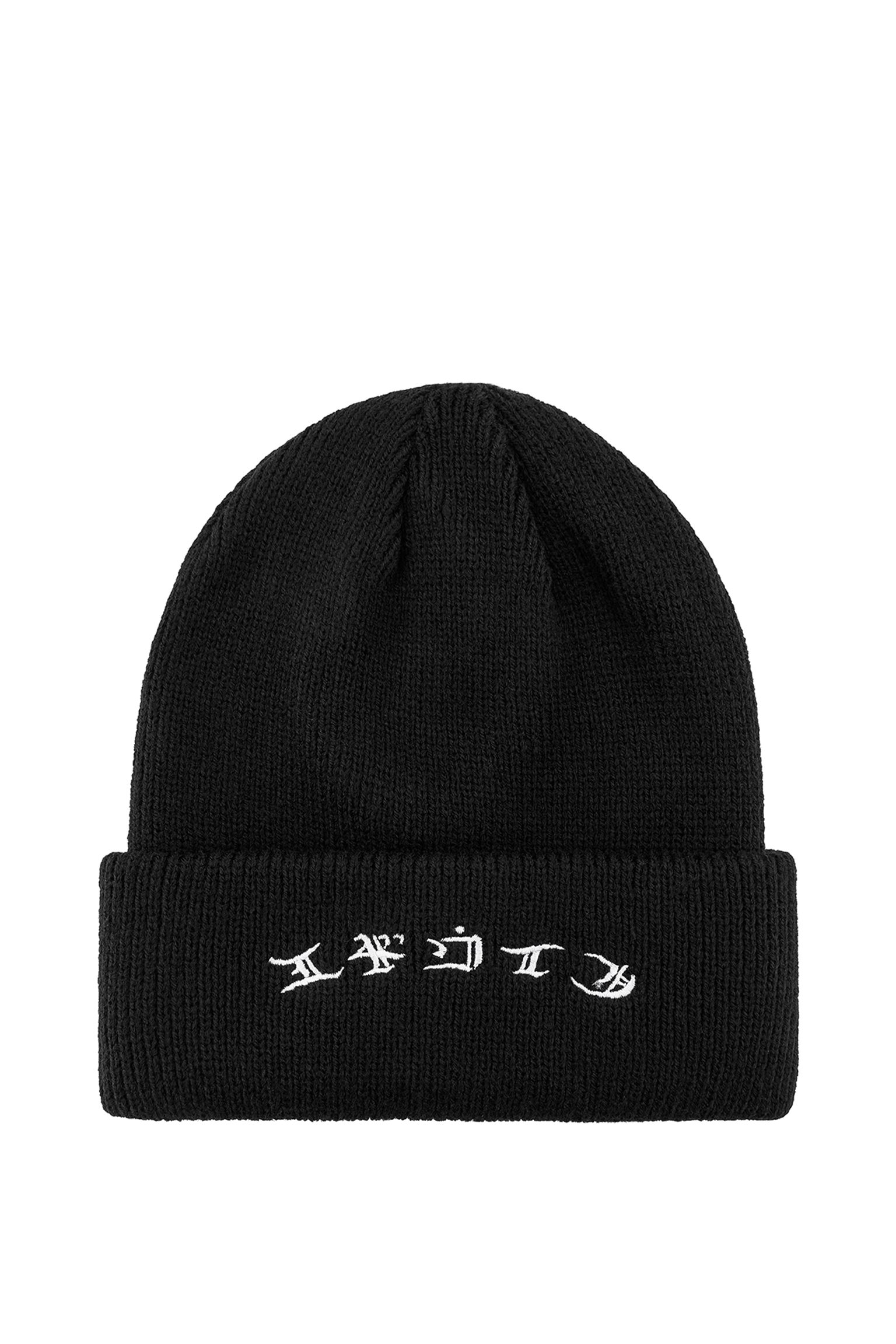 шапка Gothic Beanie Knit Black garment washed