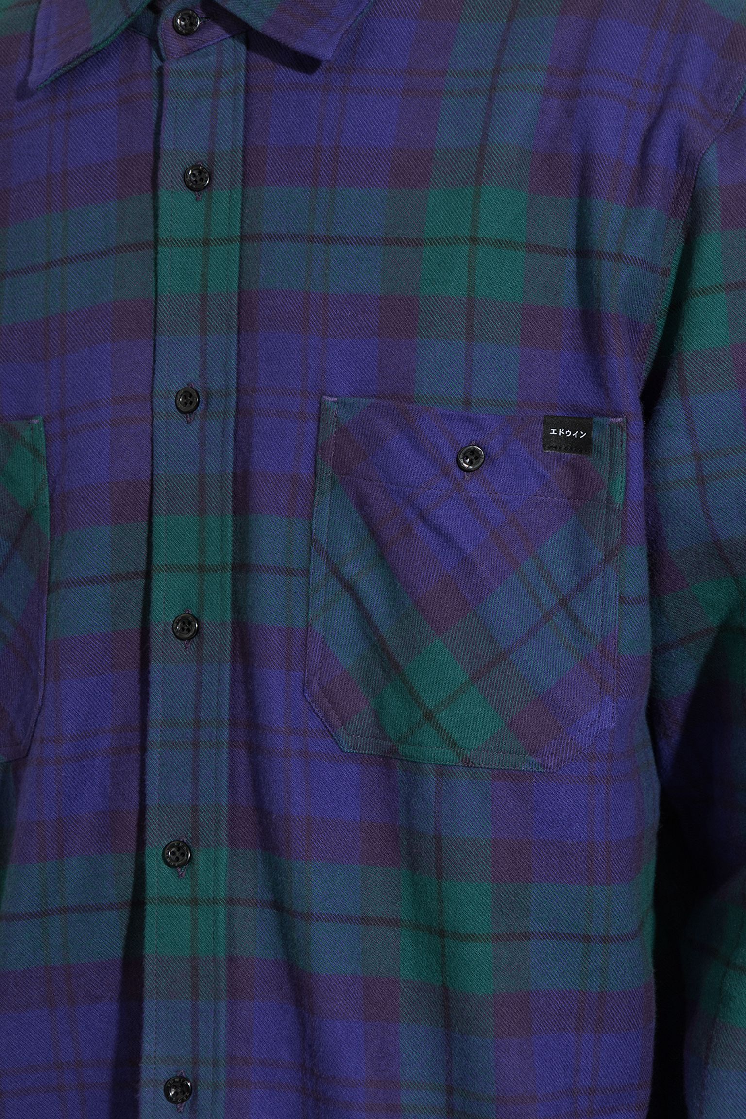 сорочка Millenium Shirt LS Heavy Flannel Brushed Green/Purple garment washed