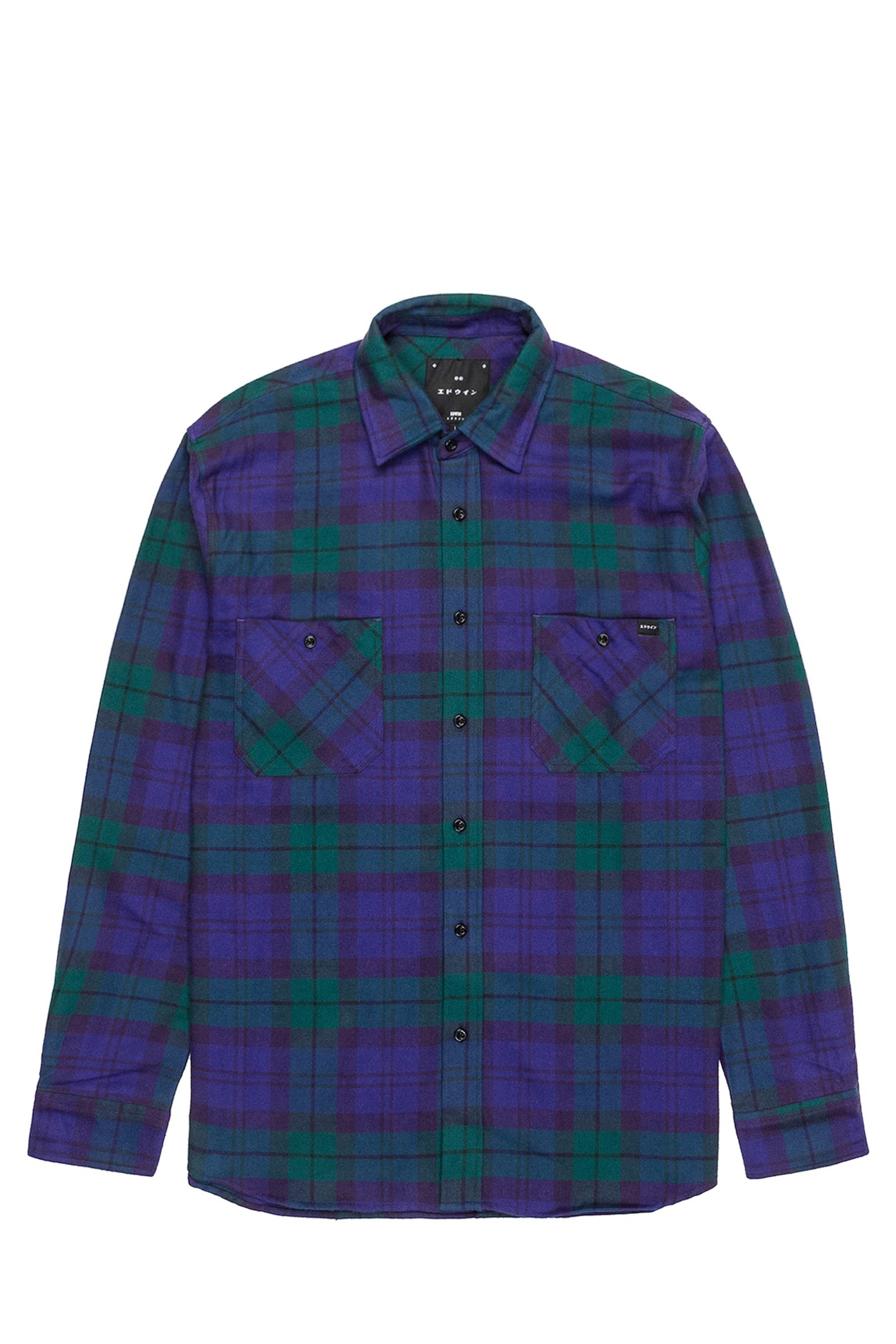 сорочка Millenium Shirt LS Heavy Flannel Brushed Green/Purple garment washed