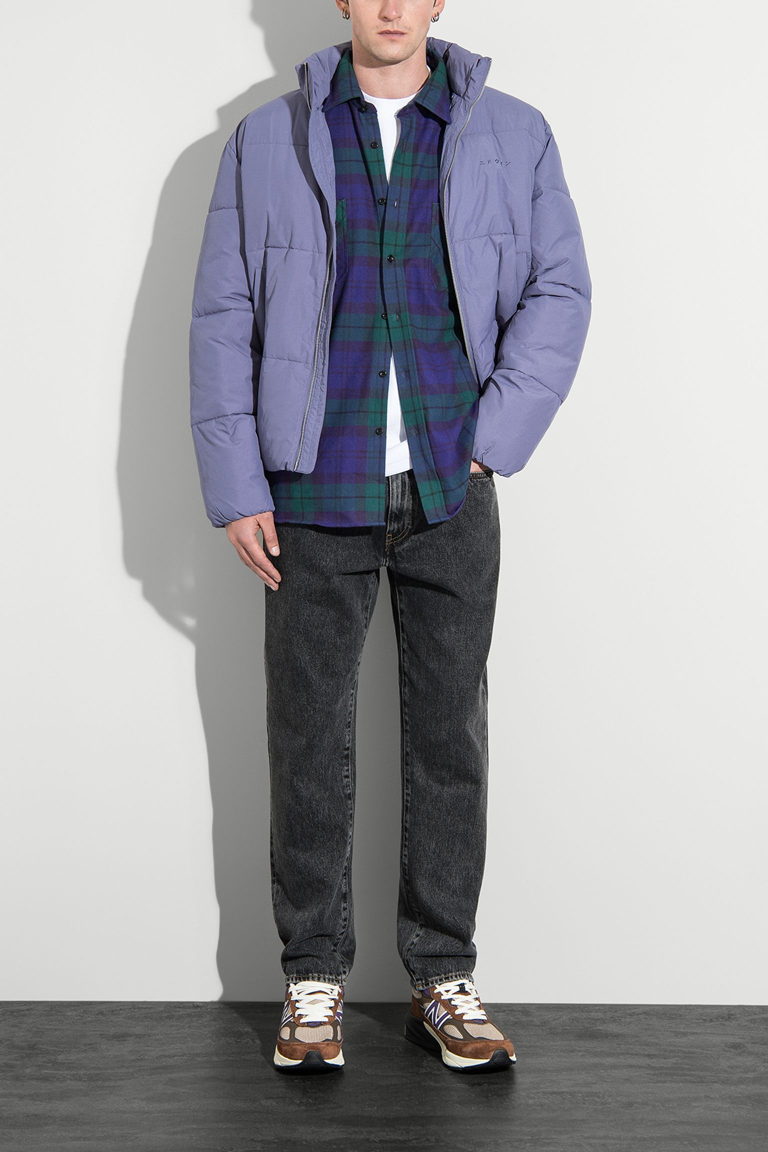 сорочка Millenium Shirt LS Heavy Flannel Brushed Green/Purple garment washed