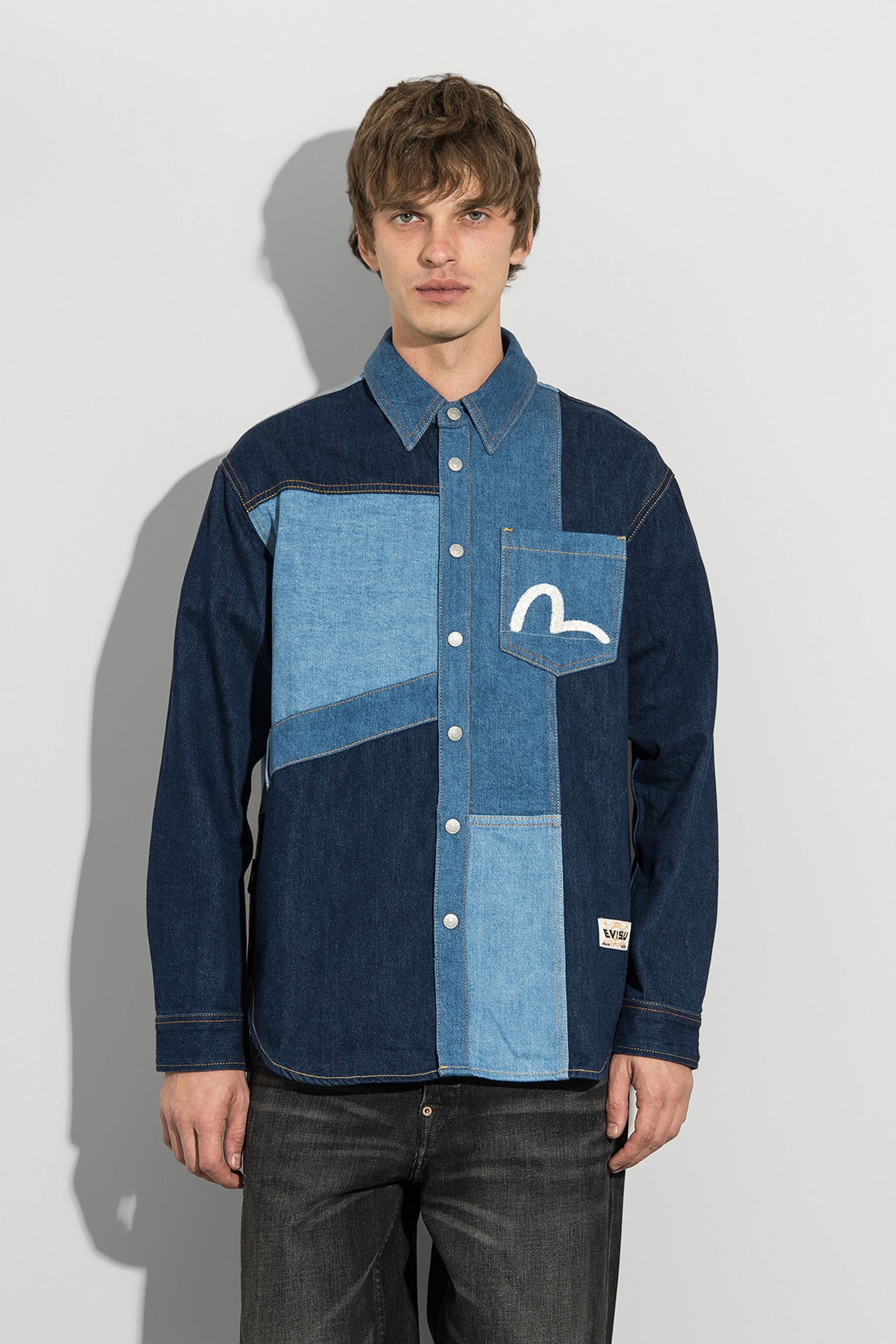 Сорочка Woven Seagull Emb Patchwork Denim Shirt купити в Україні