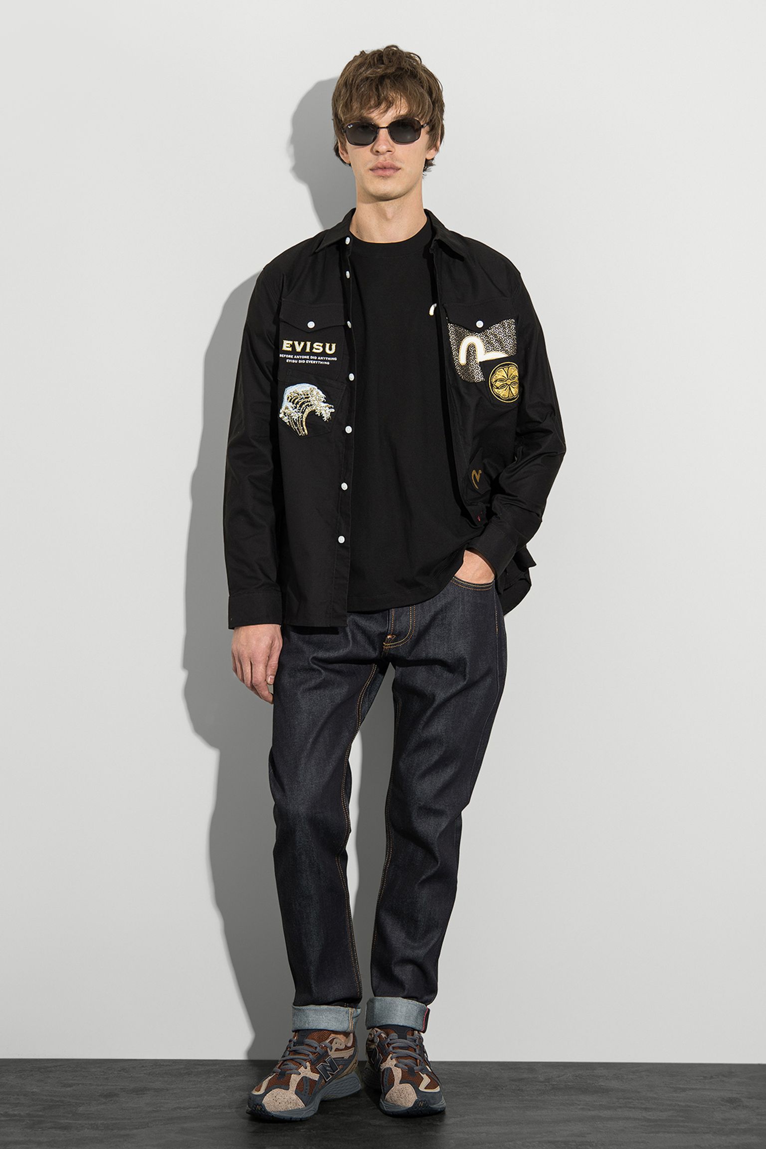 Рубашка Woven Evisu Logos+Wave Emb Multi-pocket Shirt с доставкой