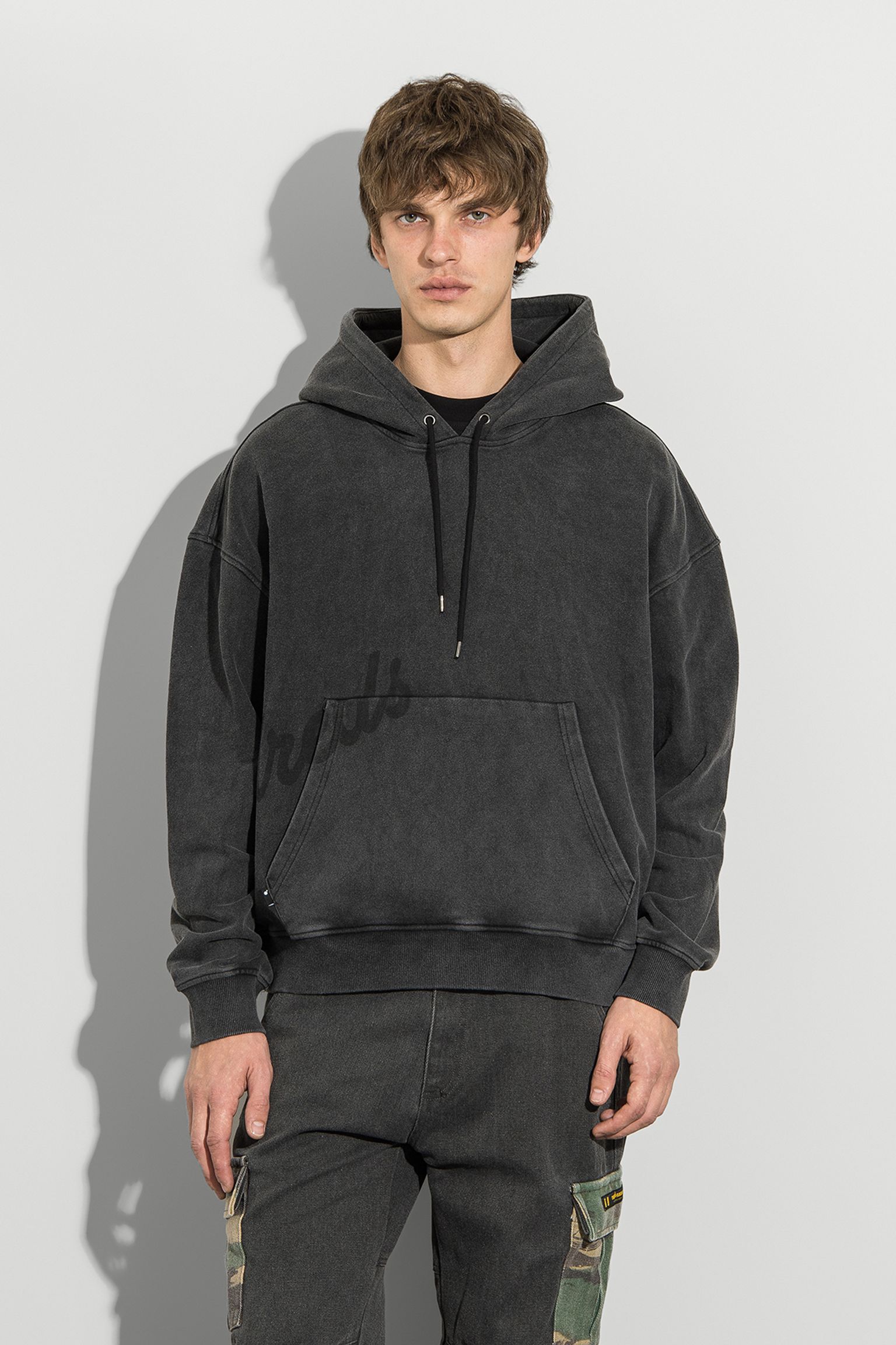 худі Washed Slant Pullover