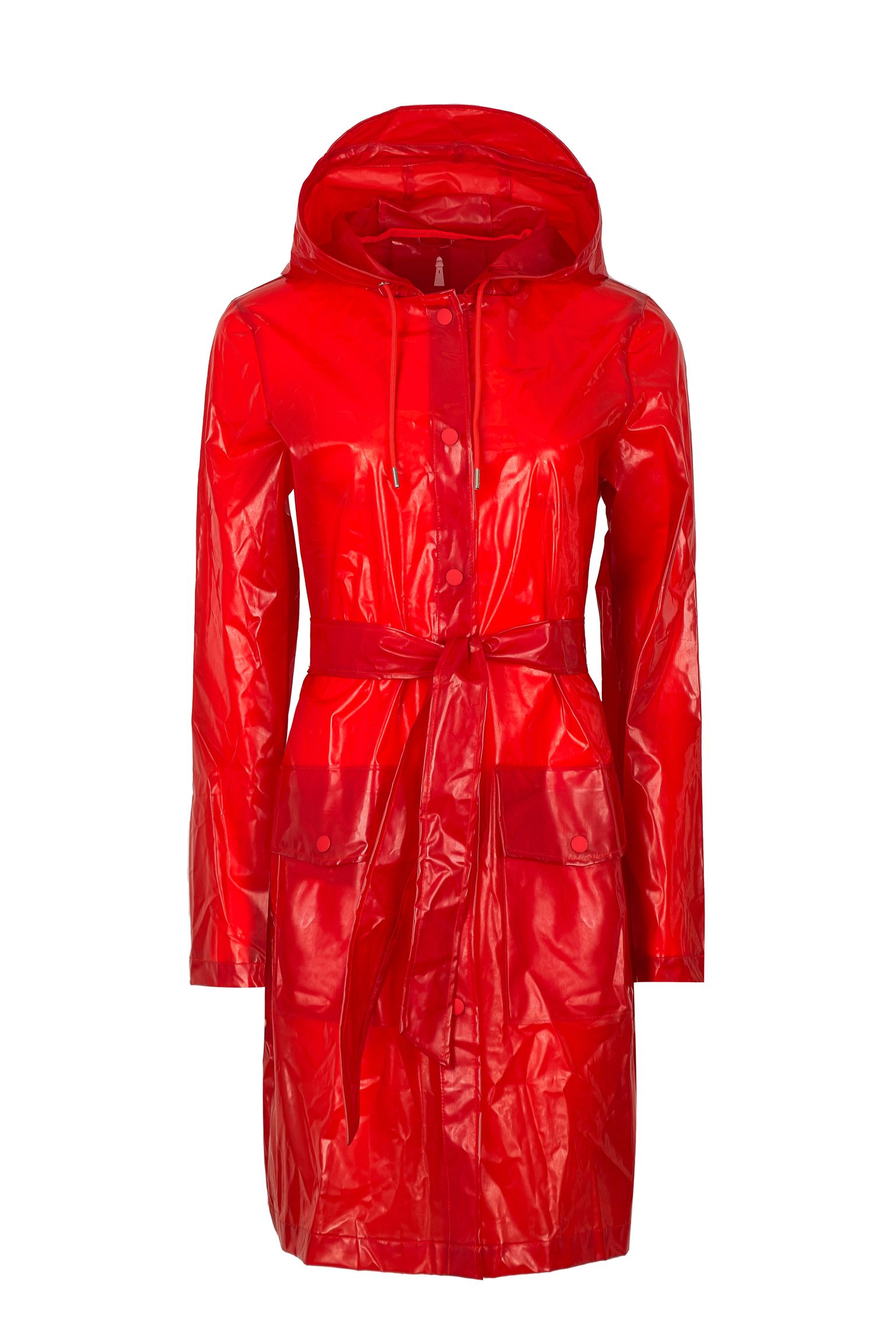 Плащ Rains Transparent Belt Jacket Glossy Red купить