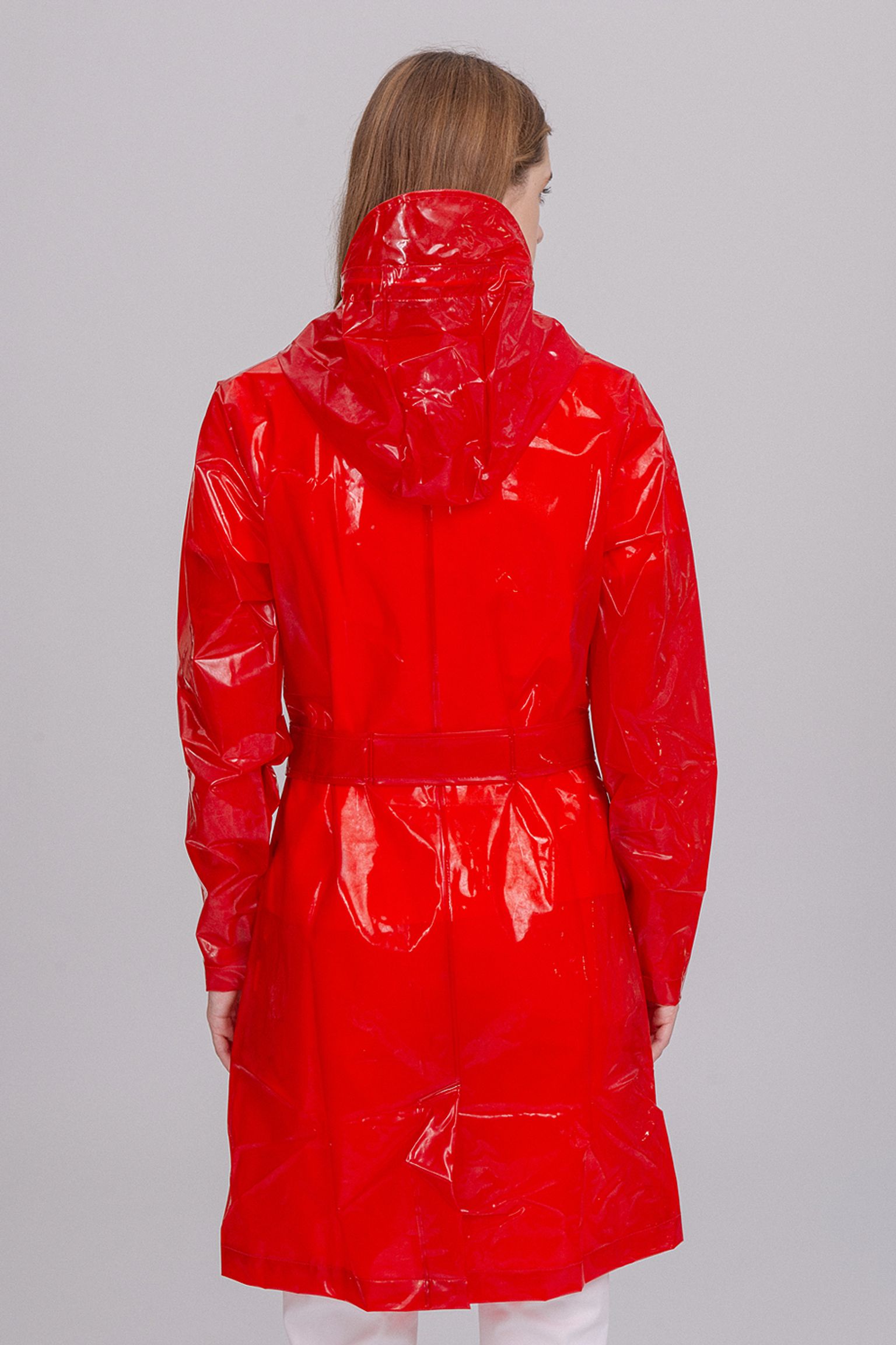 Плащ Rains Transparent Belt Jacket Glossy Red