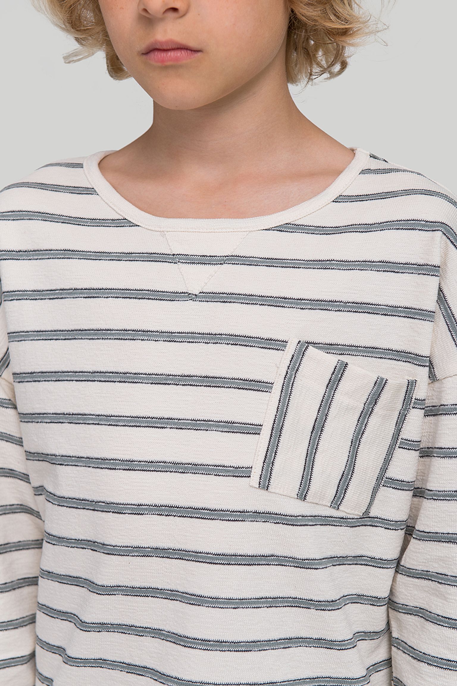 світшот BUHO KID NAVY STRIPES SWEATER