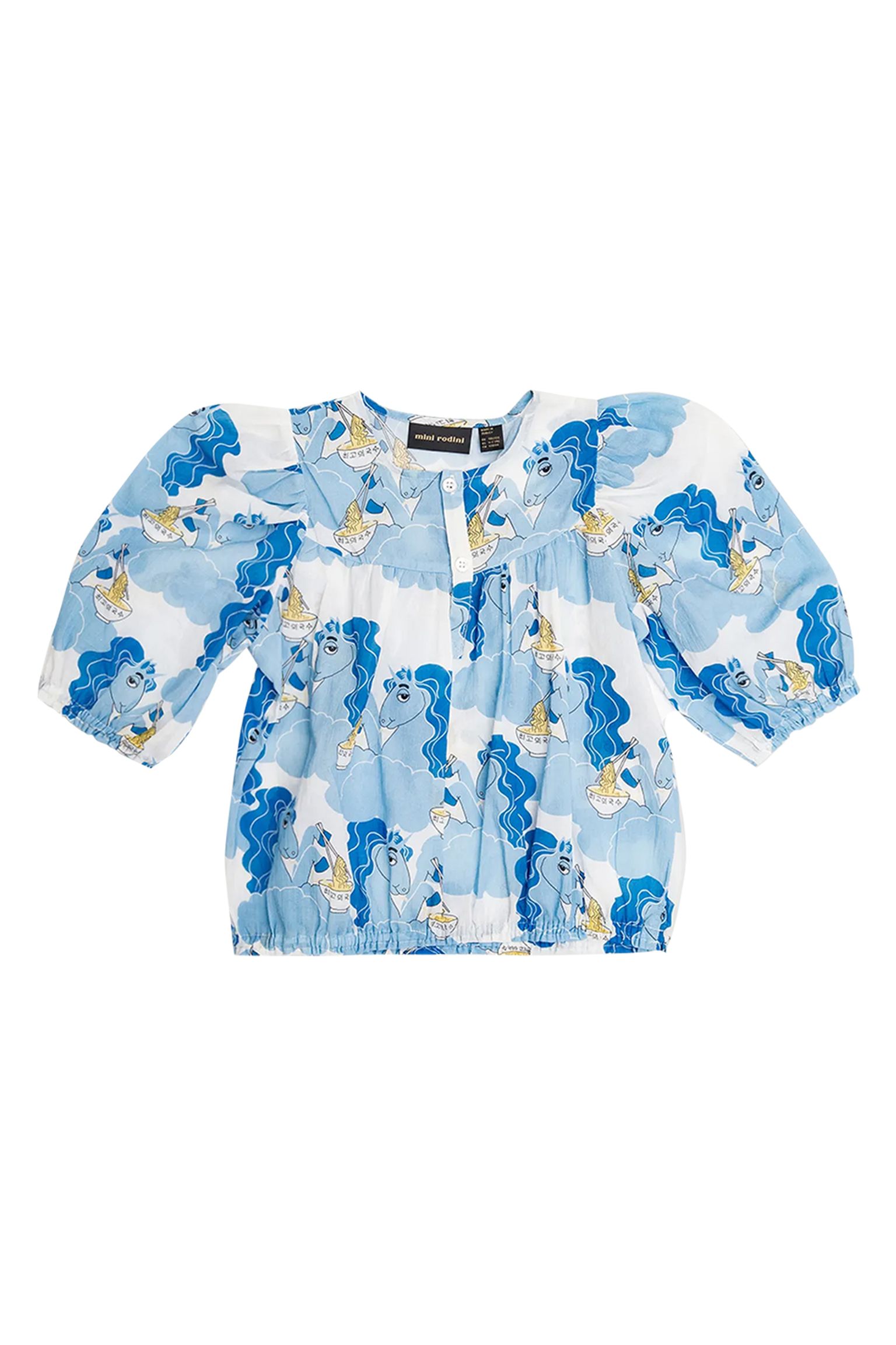 блузка MINI RODINI KIDS Unicorn noodles woven blouse купить