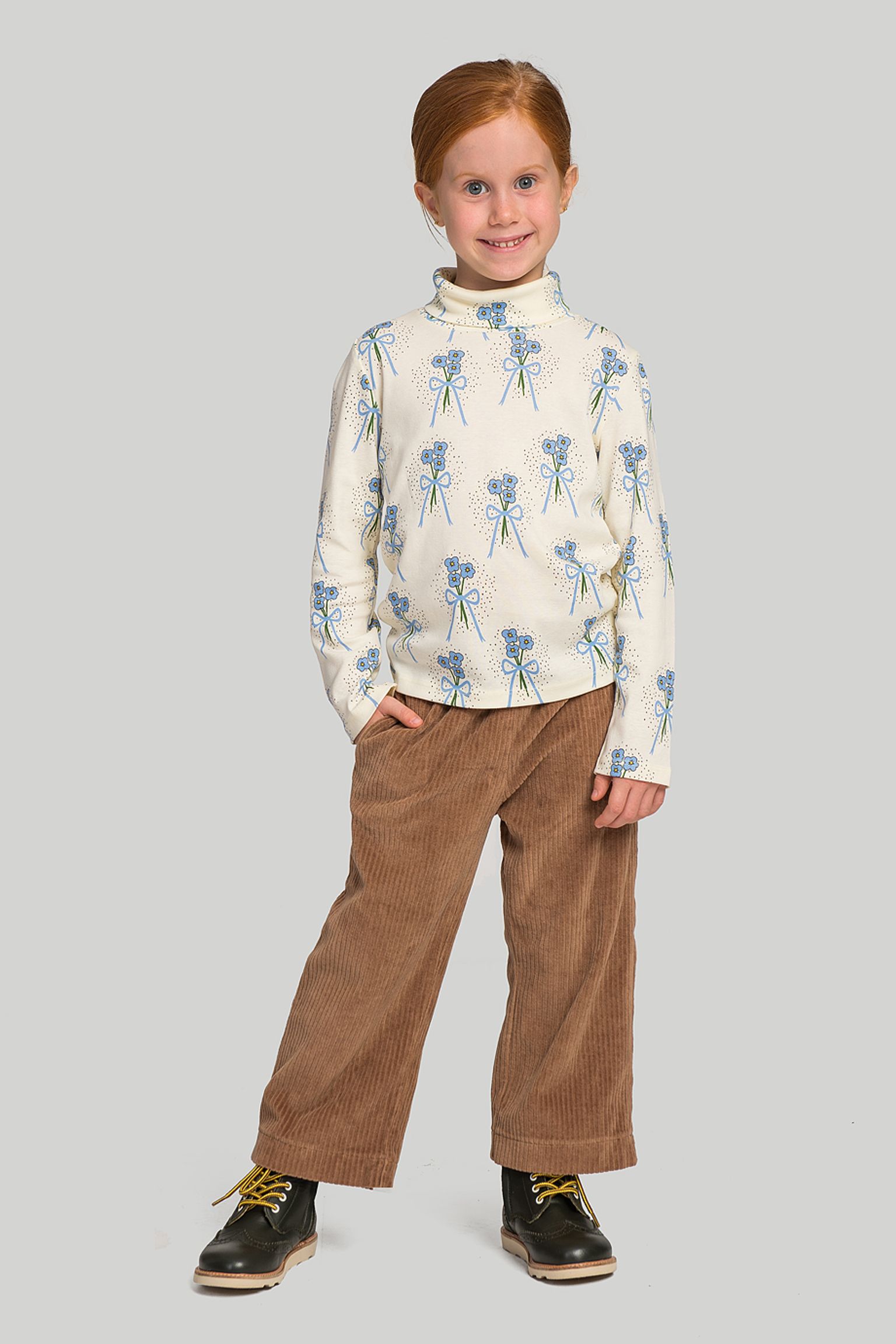 Гольф MINI RODINI KIDS Winterflowers turtleneck aop ls tee