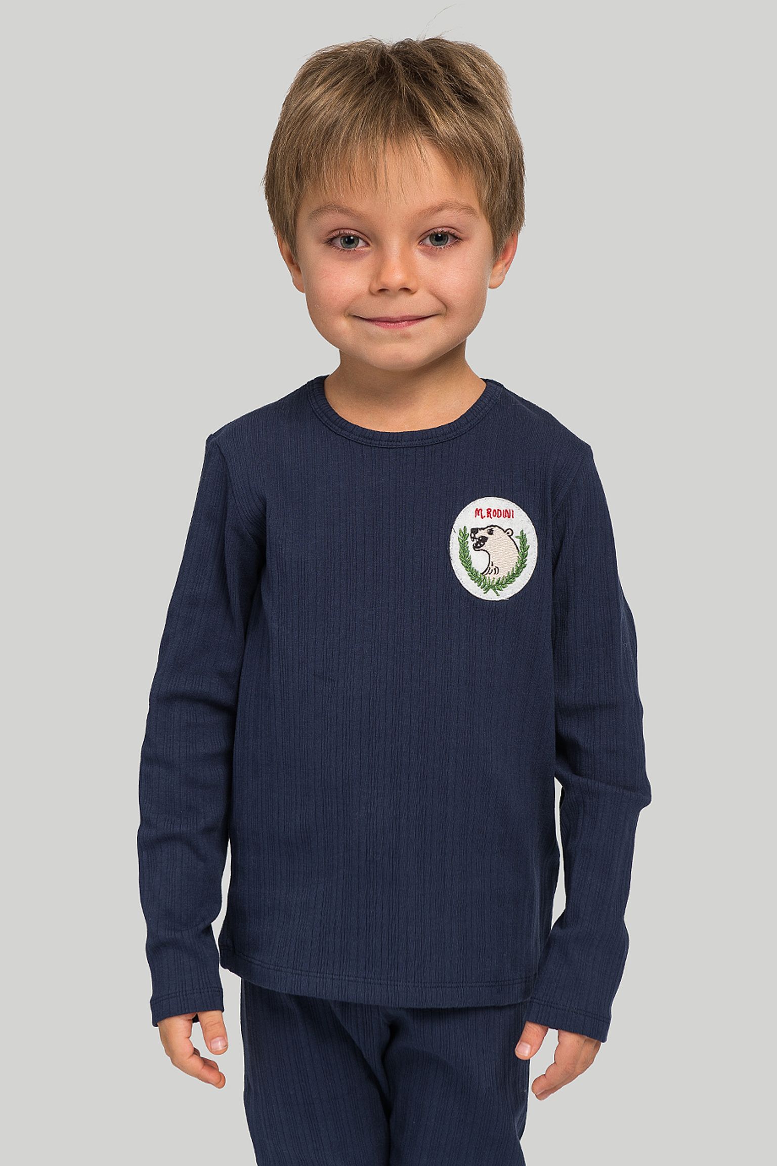 Футболка MINI RODINI KIDS Polar bear patch ls tee