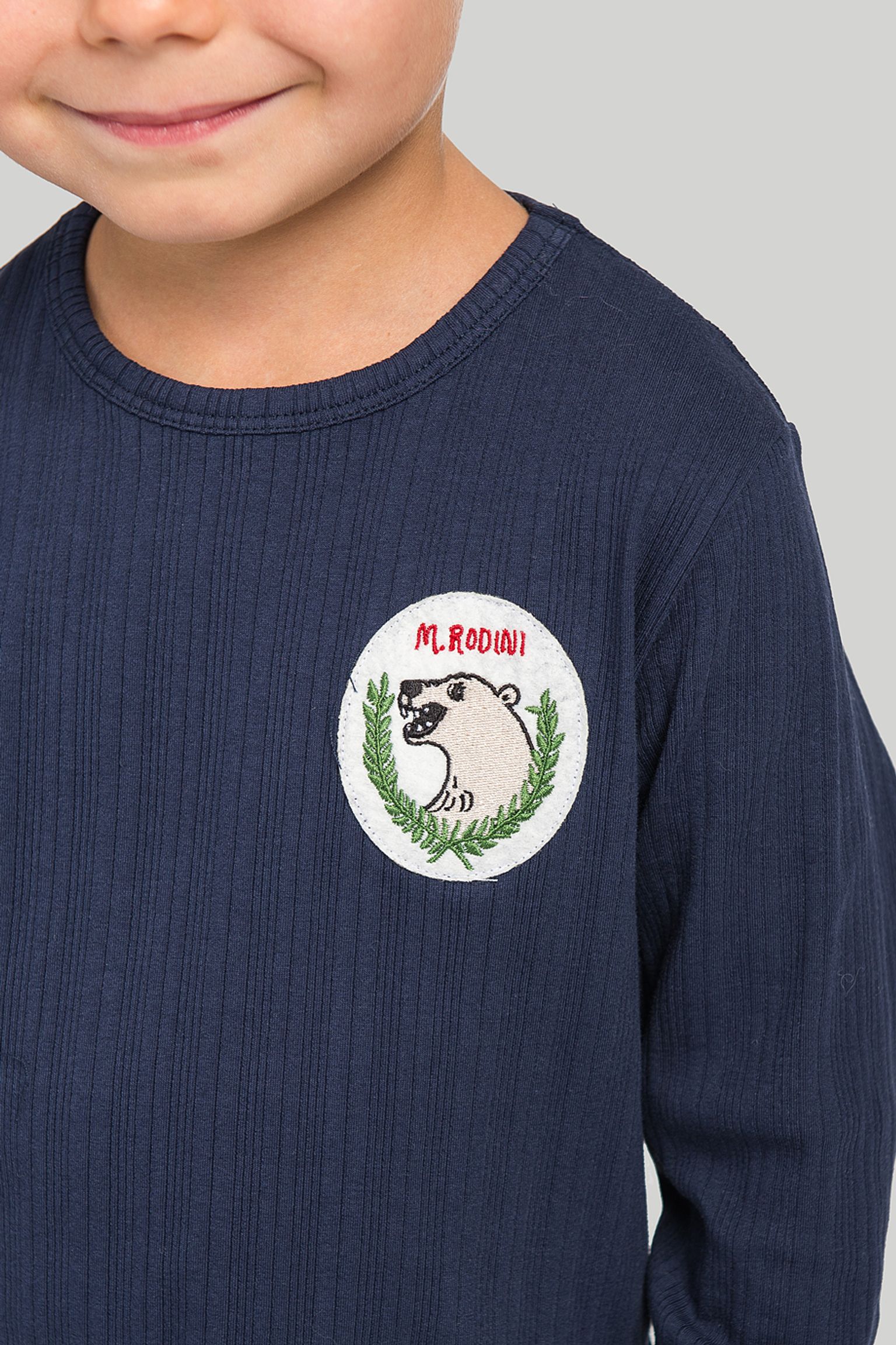 Футболка MINI RODINI KIDS Polar bear patch ls tee с доставкой