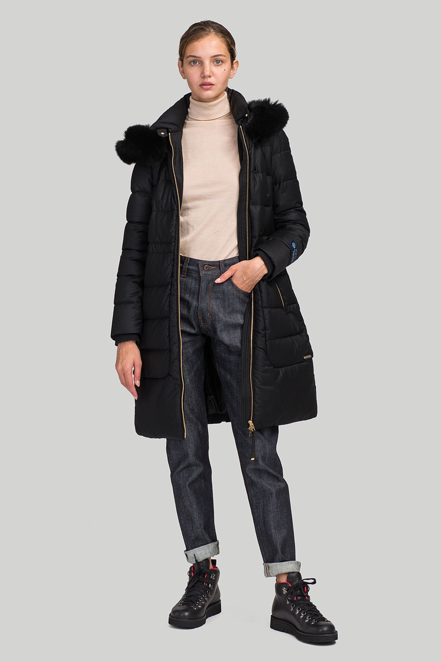 Стильні Парка  LUXURY WOOL SILK LONG PARKA