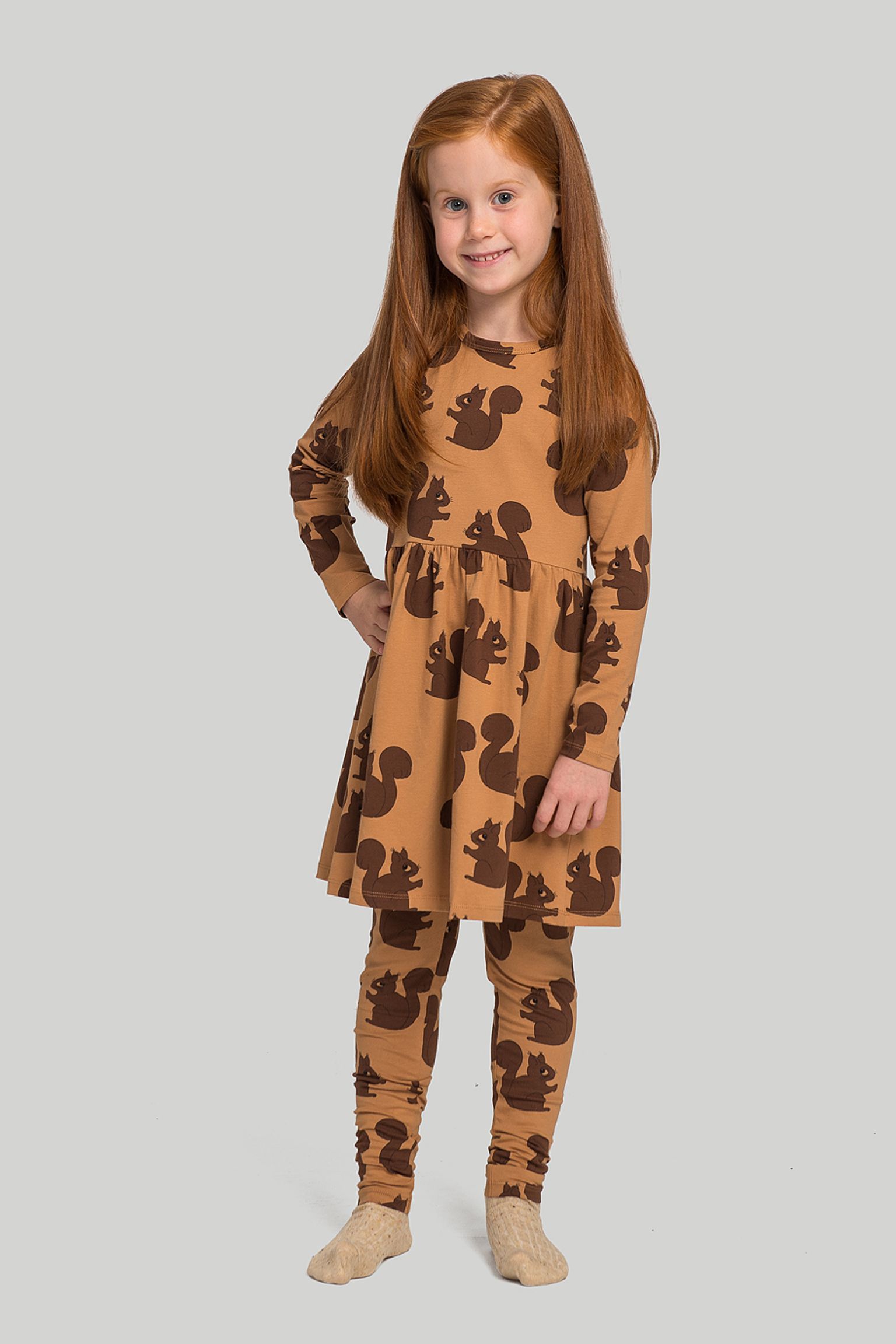 Платье MINI RODINI KIDS Squirrel aop ls dress купить в Украине