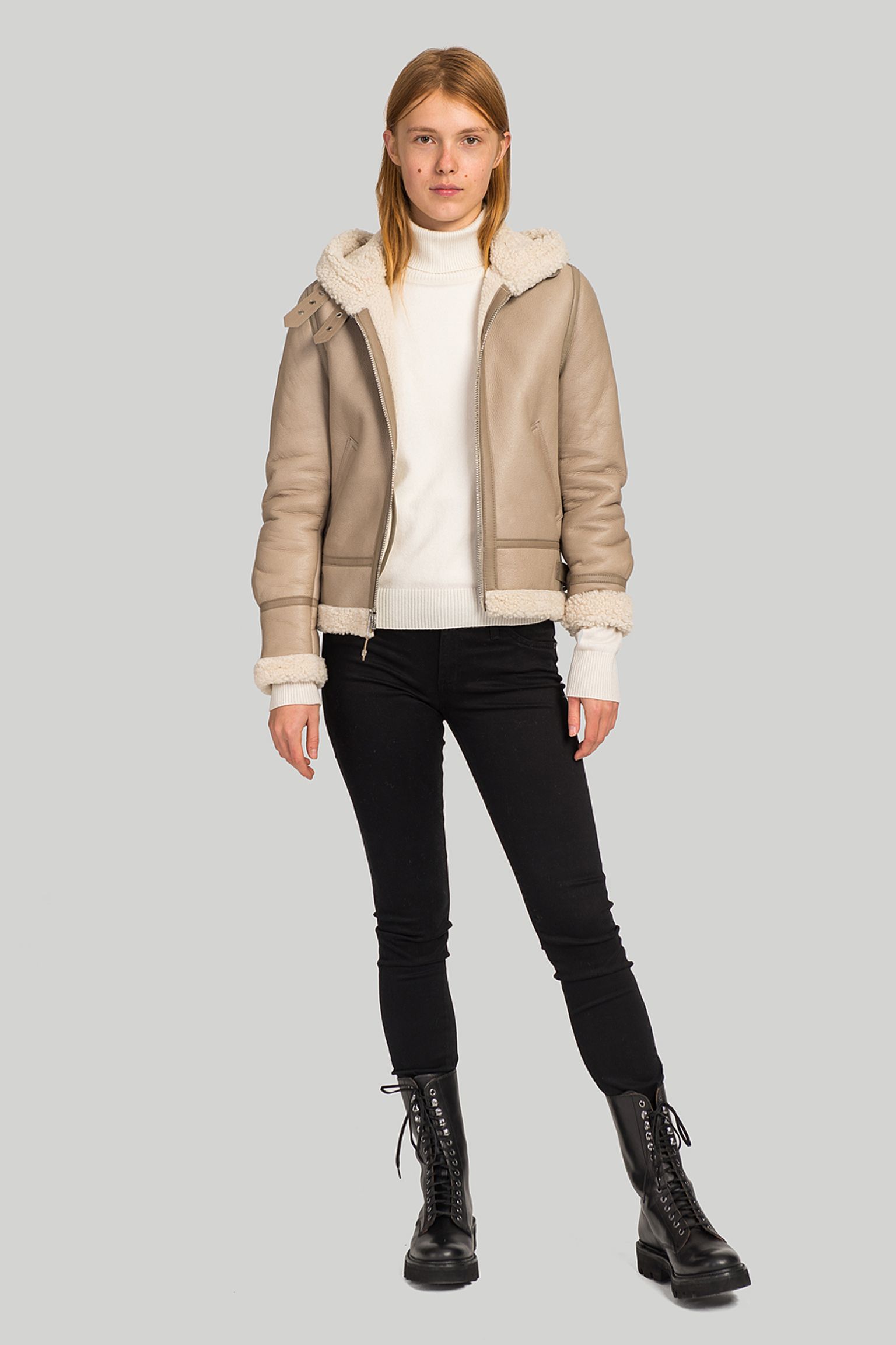 Куртка   HOODED B-3 JACKET IN SHEEP с доставкой