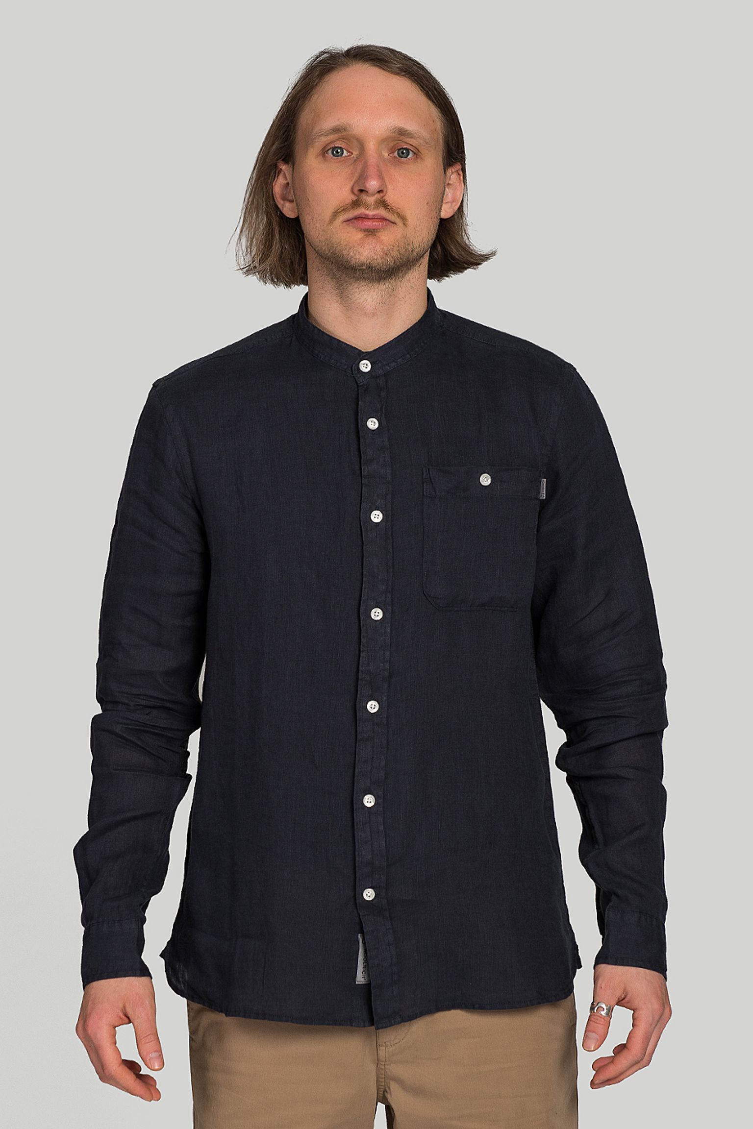 Сорочка Woolrich BAND COLLAR LINEN SHIRT