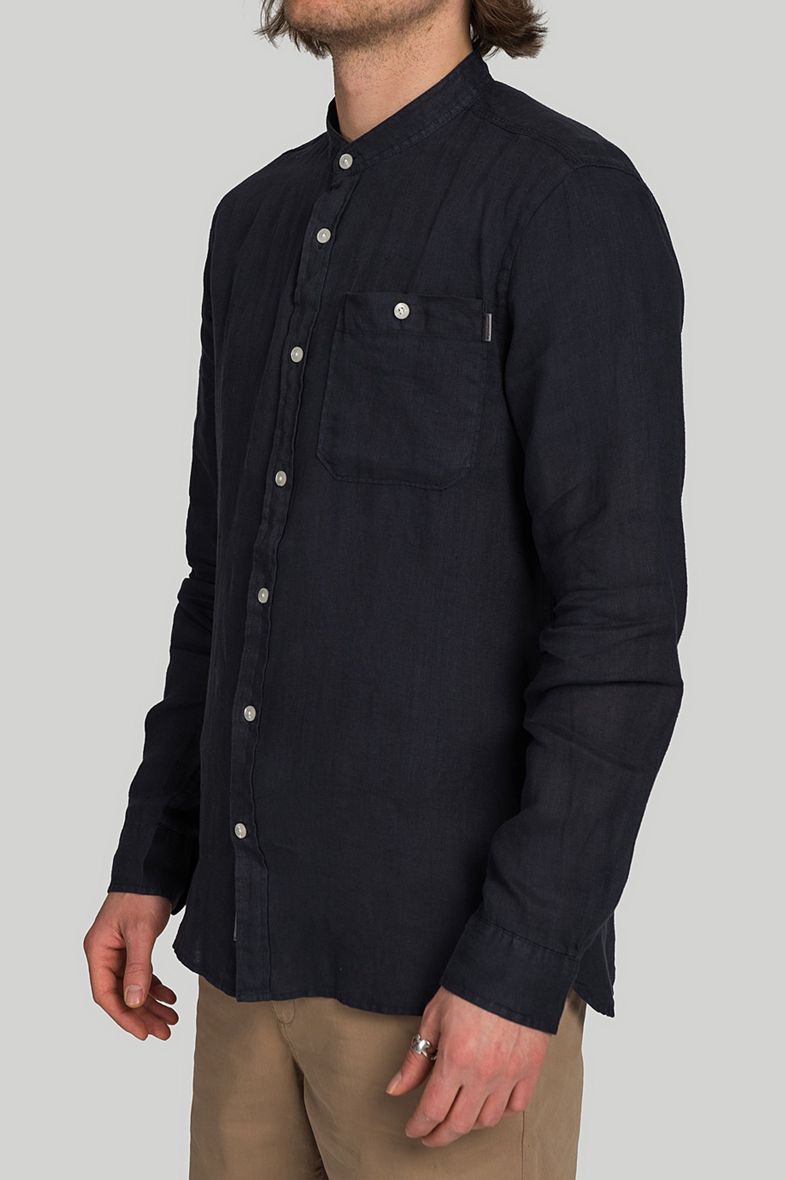 Сорочка Woolrich BAND COLLAR LINEN SHIRT