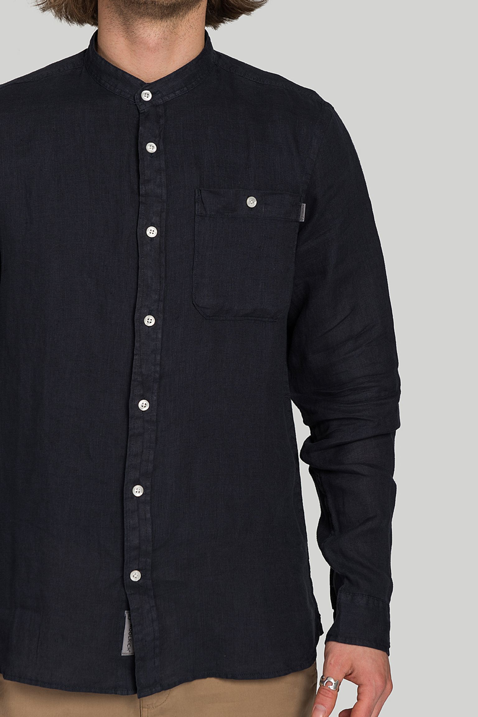 Сорочка Woolrich BAND COLLAR LINEN SHIRT