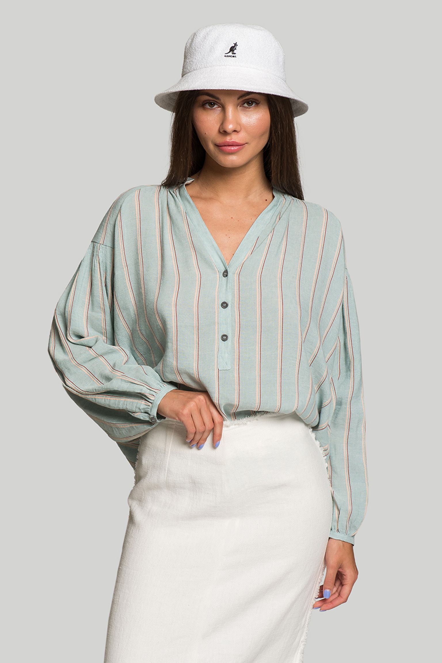 Блузка Woolrich FLUID STRIPE BLOUSE купити