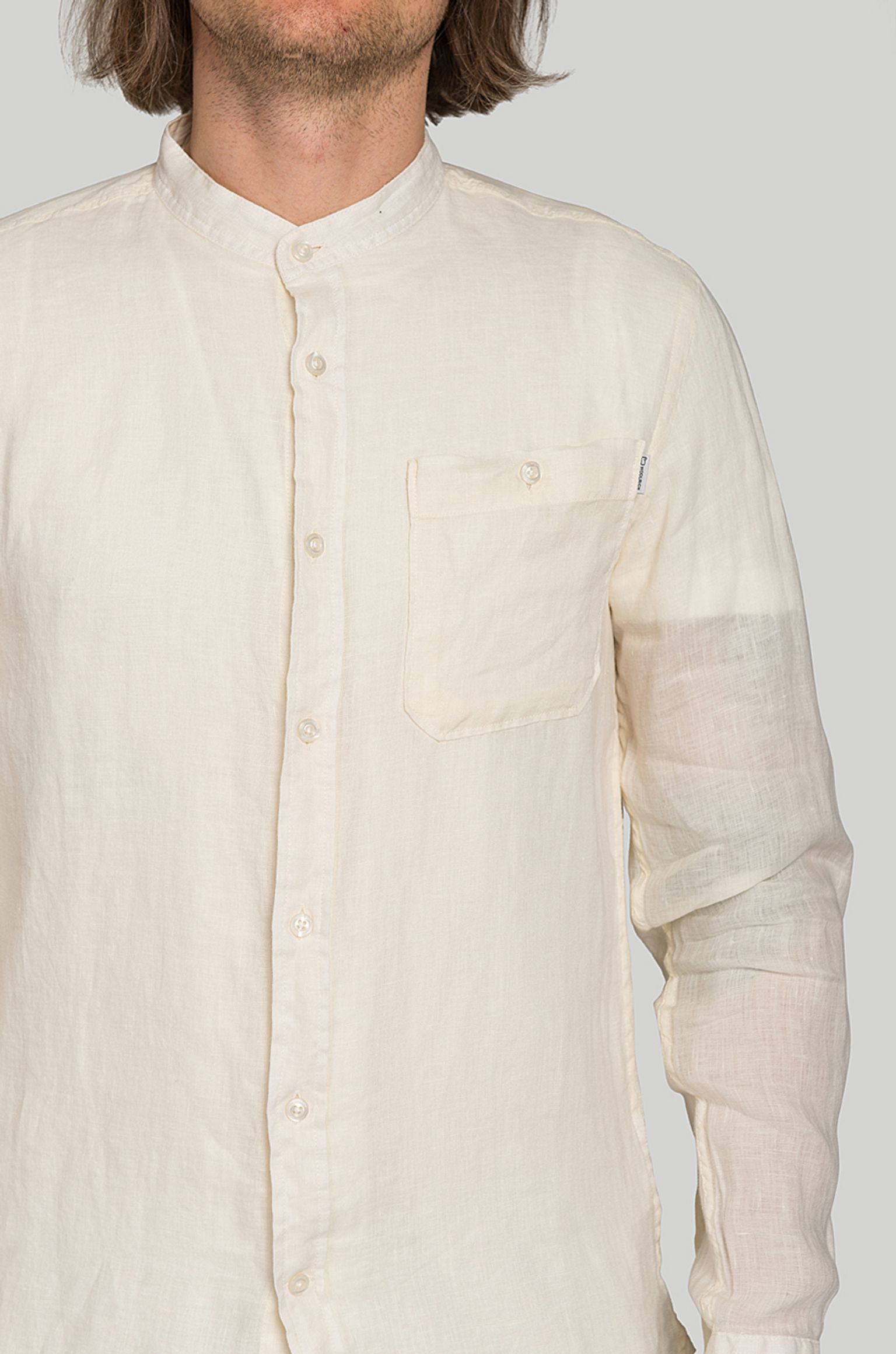 Сорочка Woolrich BAND COLLAR LINEN SHIRT