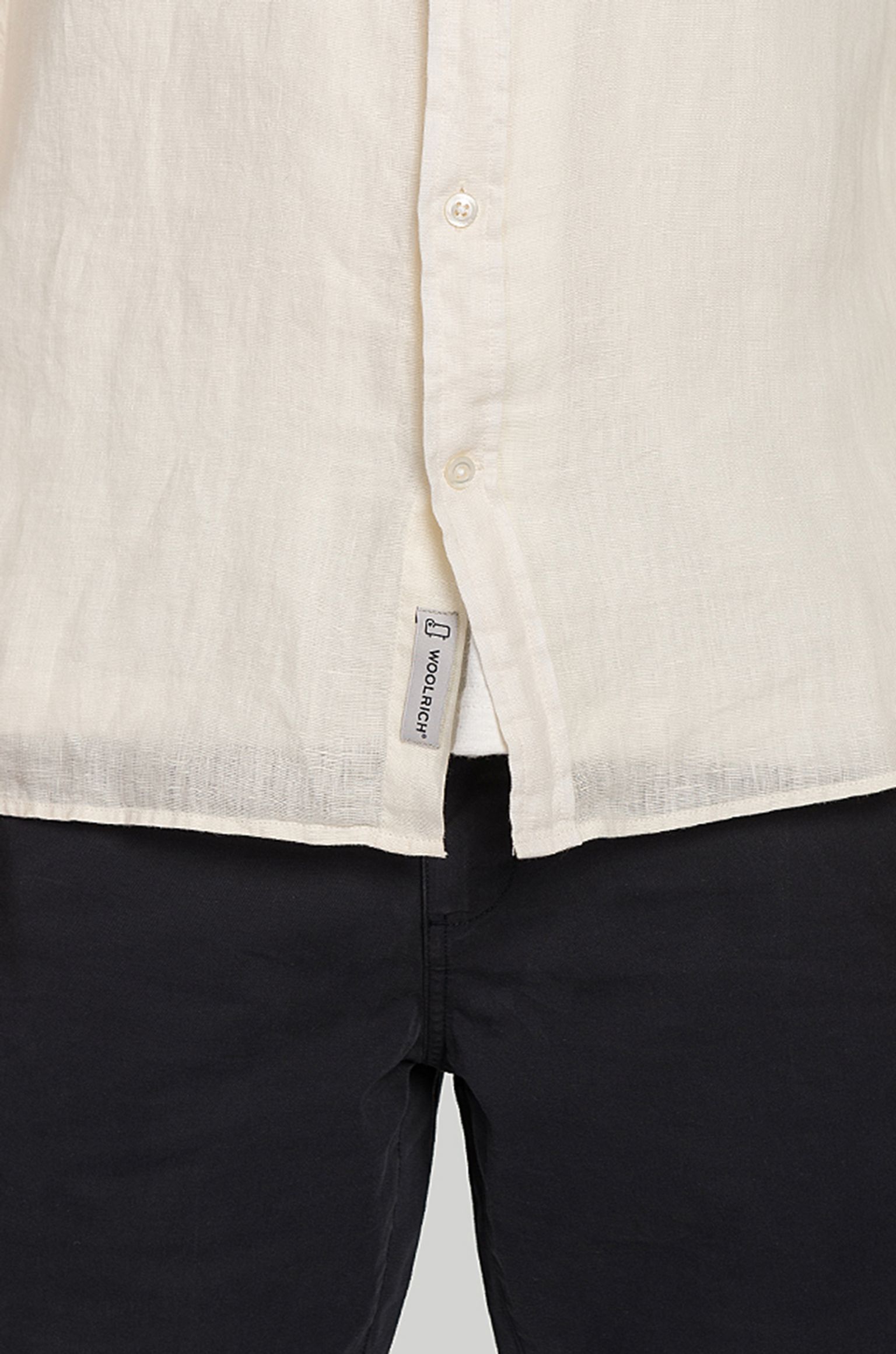 Сорочка Woolrich BAND COLLAR LINEN SHIRT