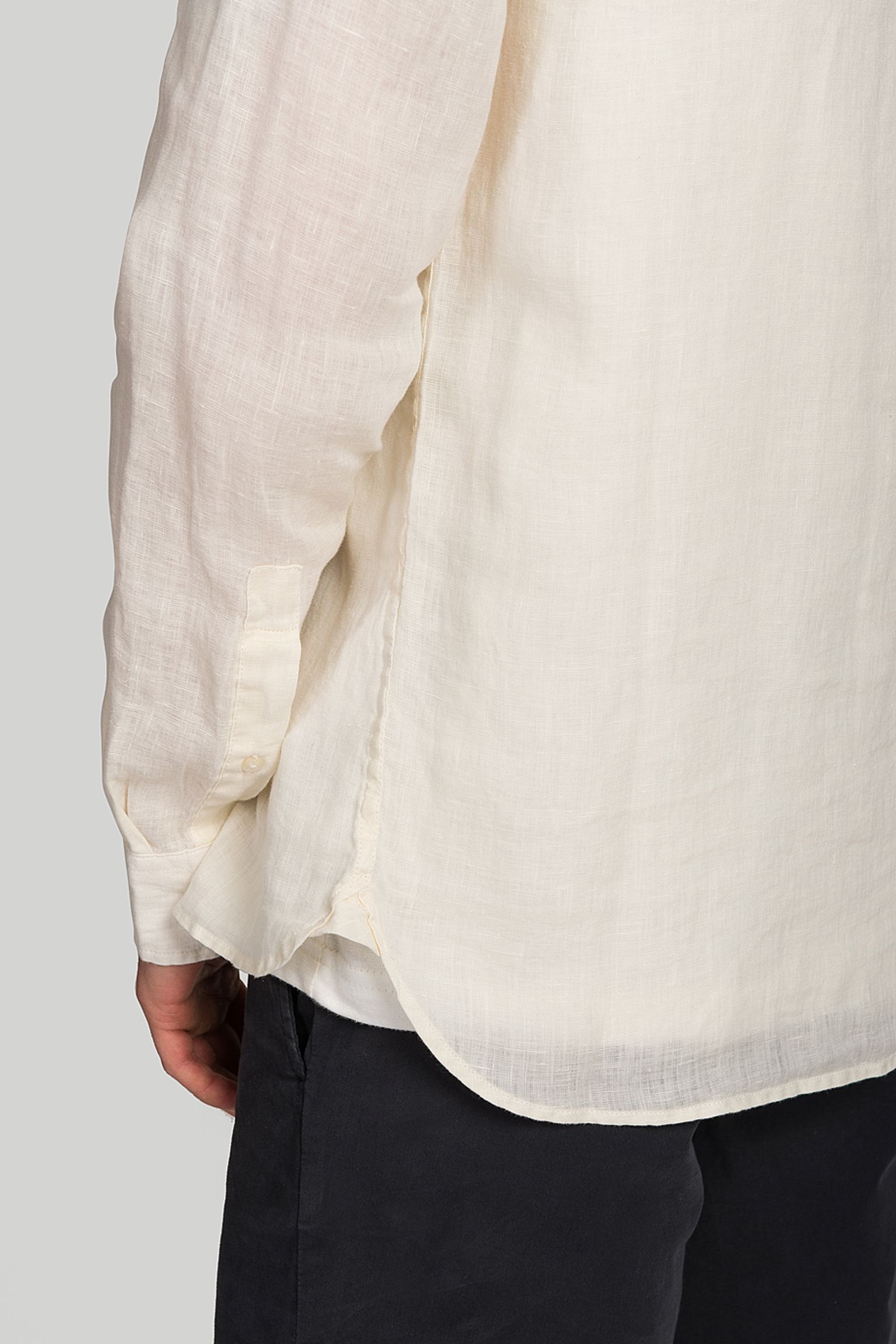 Рубашка Woolrich BAND COLLAR LINEN SHIRT