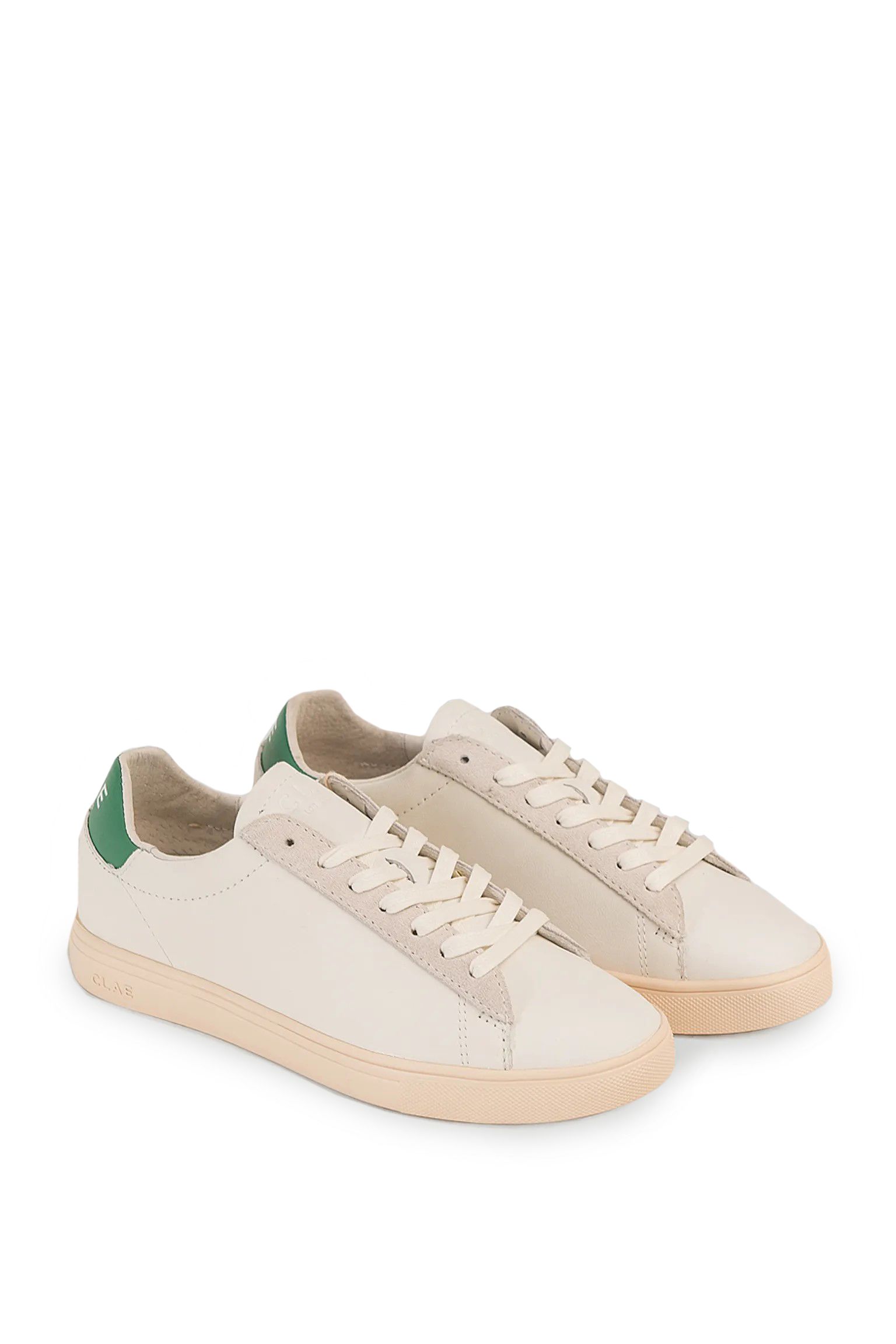 Кеды Clae BRADLEY WHITE LEATHER PINE GREEN купить в Украине