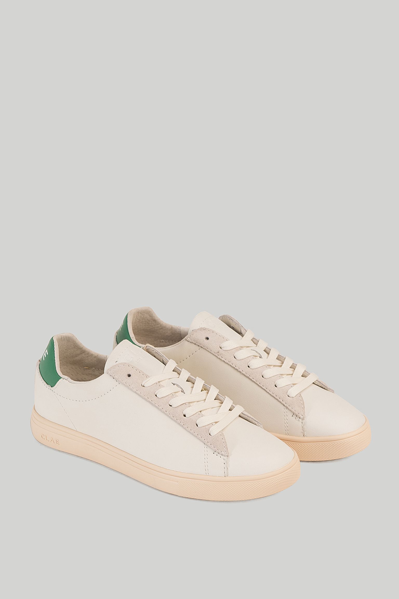 Кеды Clae BRADLEY WHITE LEATHER PINE GREEN