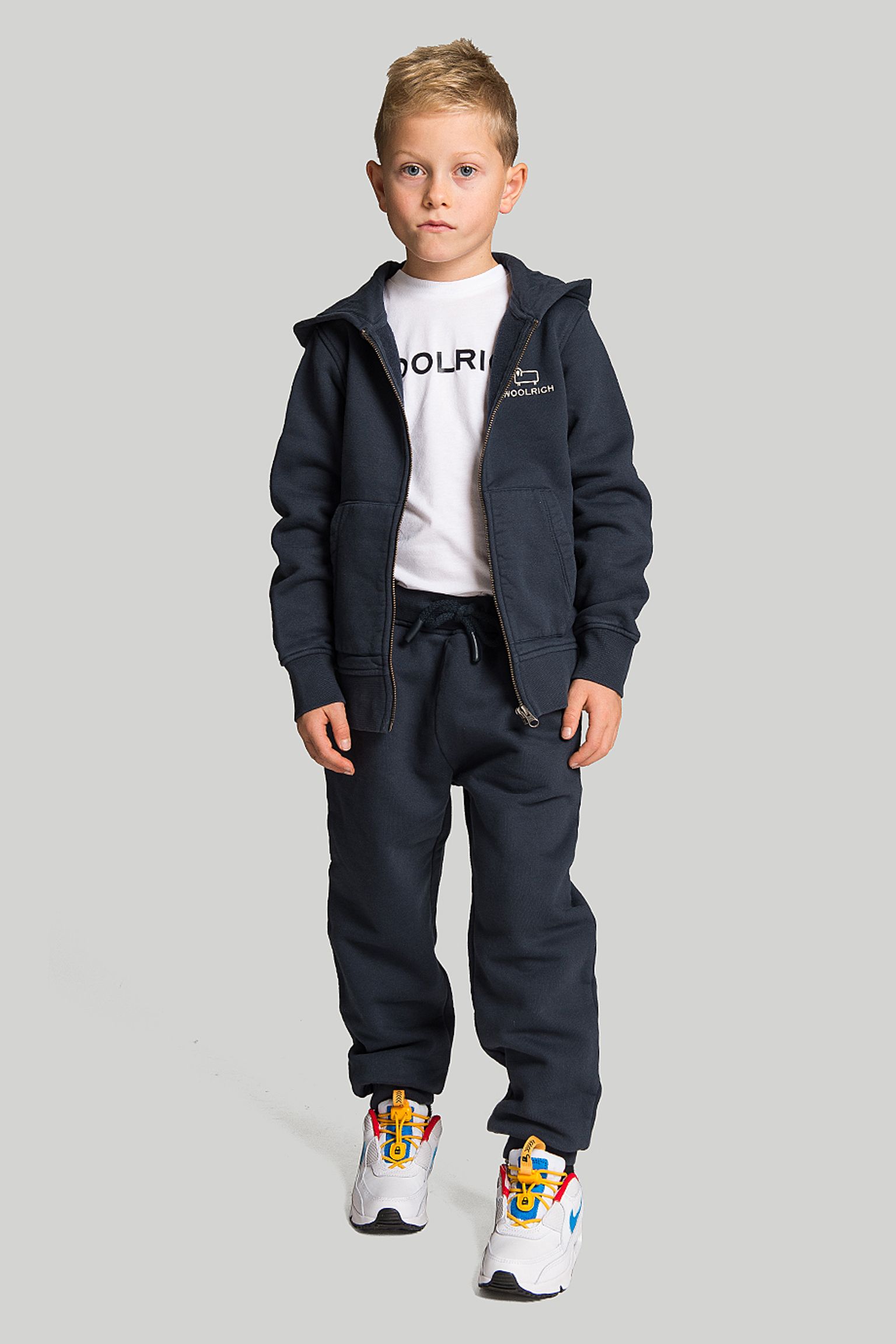 Спортивна кофта Woolrich KIDS LOGO FULL ZIP HOODIE