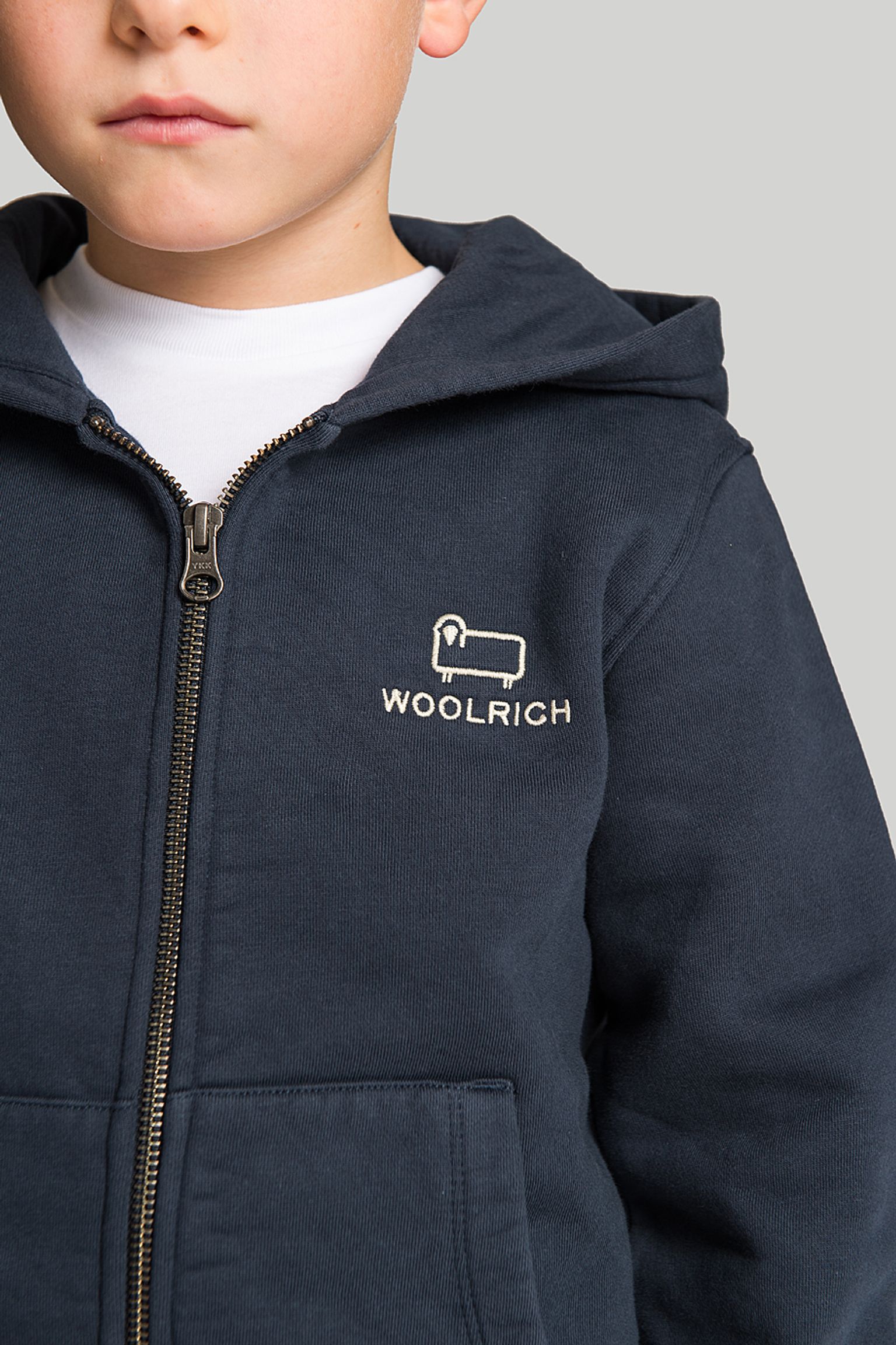Стильные Спортивная кофта Woolrich KIDS LOGO FULL ZIP HOODIE
