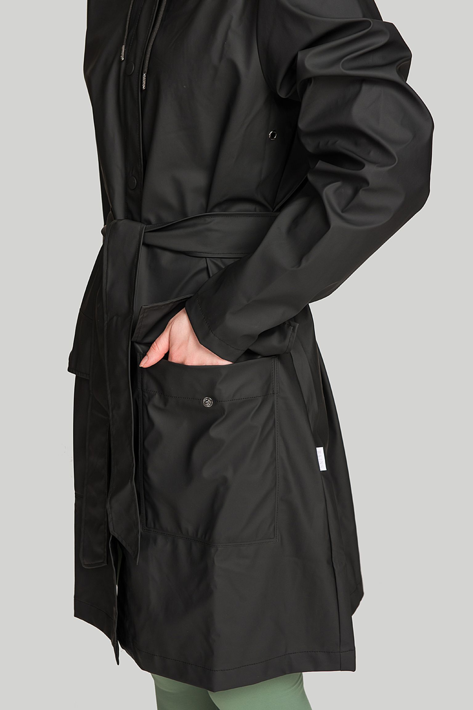 Стильные Плащ    Belt Jacket Black