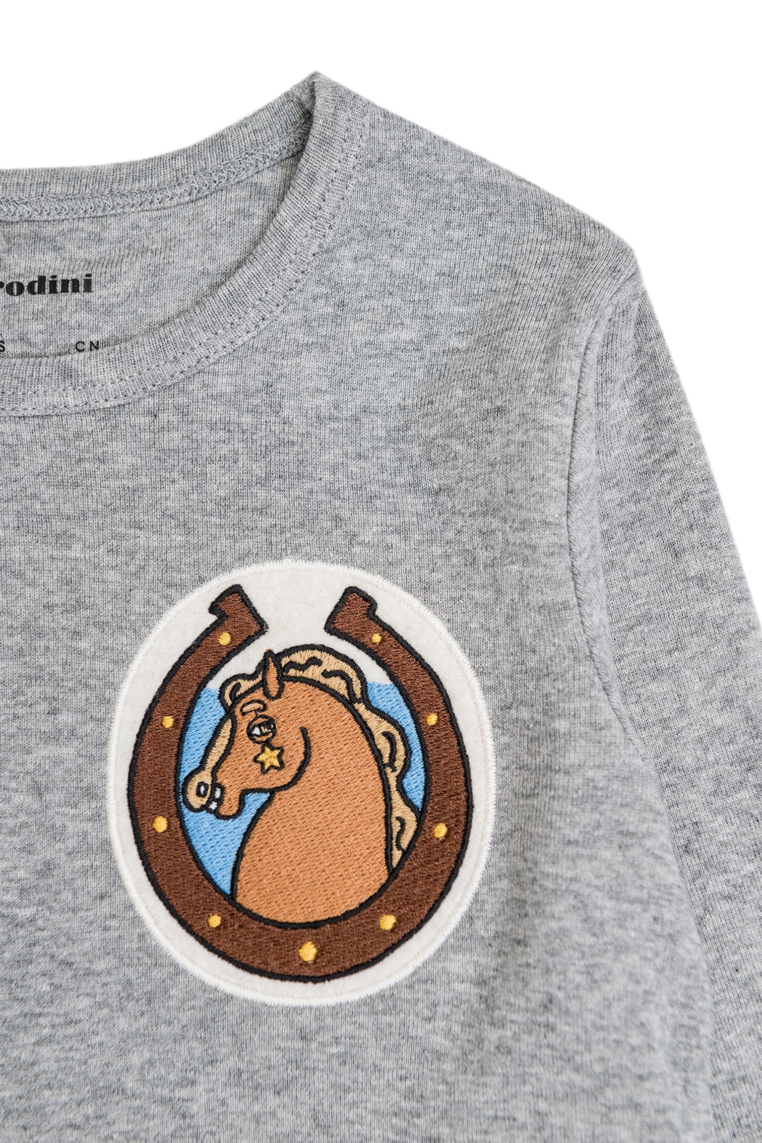 Футболка MINI RODINI KIDS Horses patch ls tee з доставкою