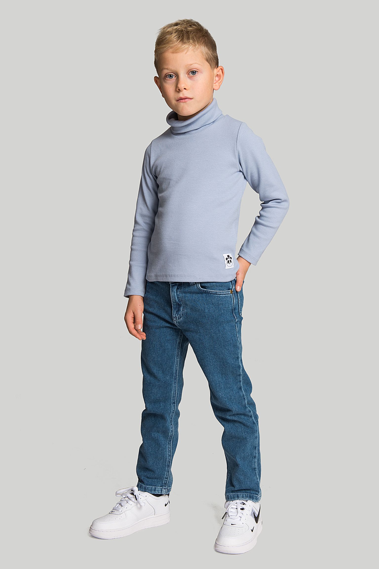 гольф MINI RODINI KIDS Solid rib turtleneck ls tee