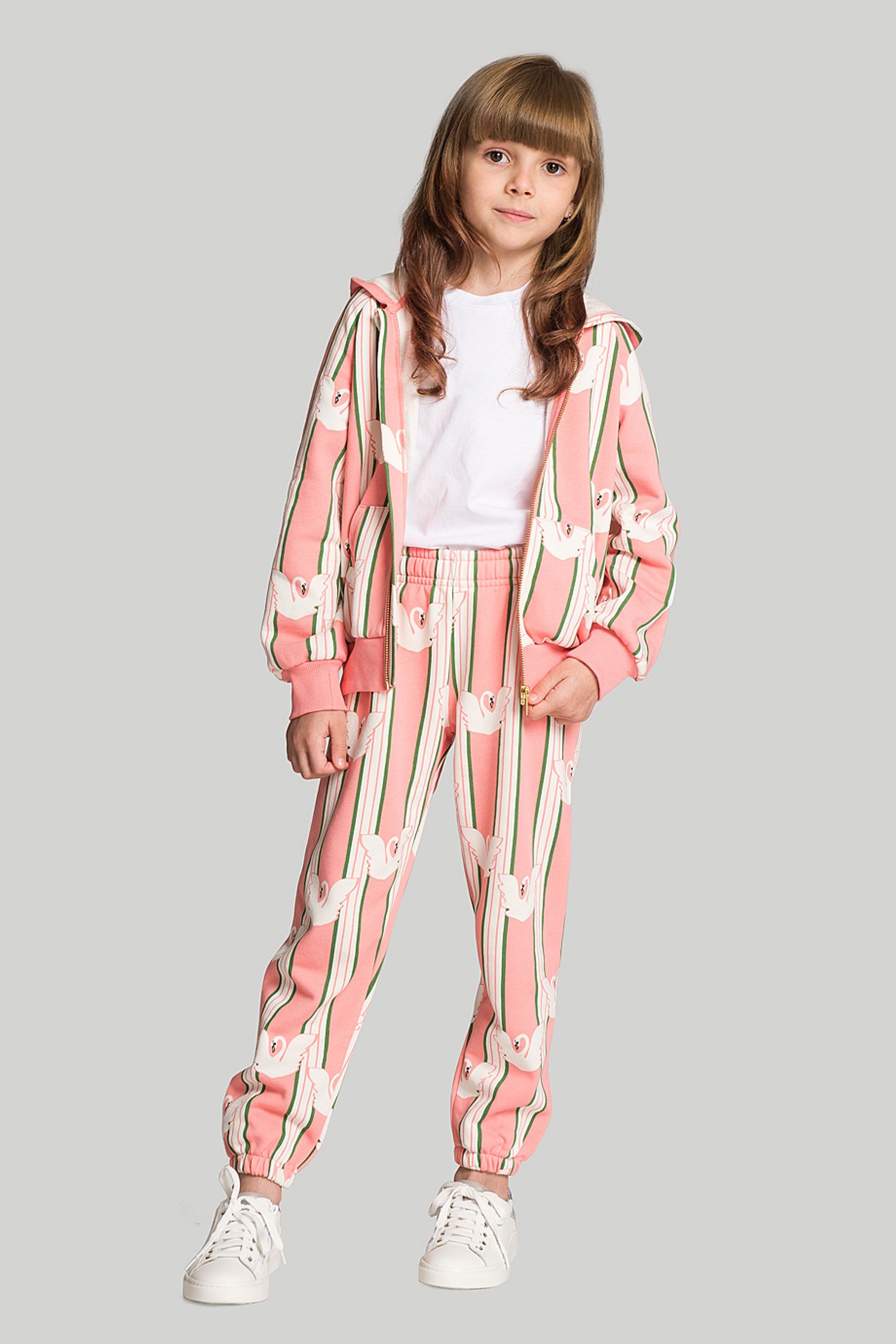 Спортивні брюки MINI RODINI KIDS Swan aop sweatpants купити