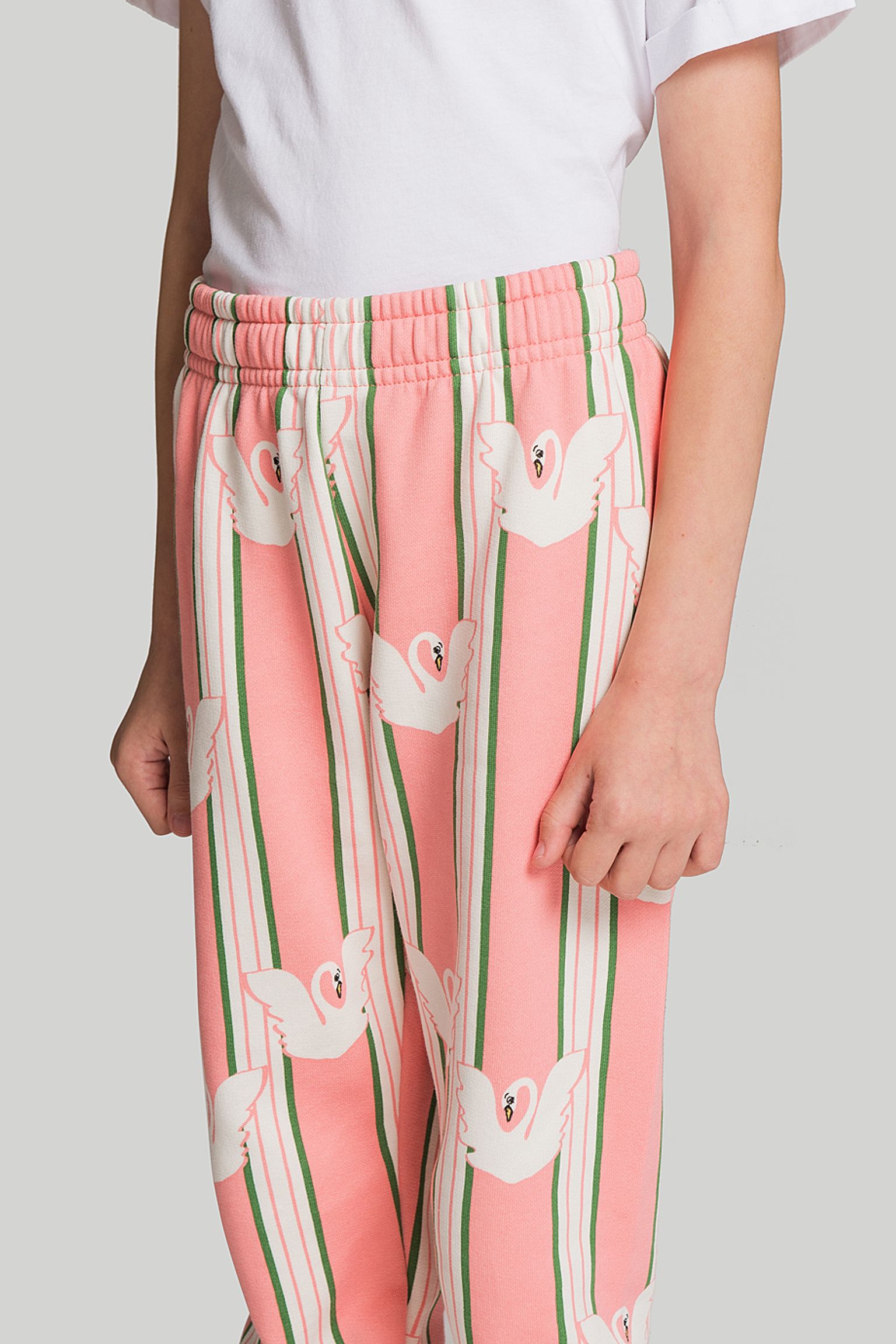 Спортивні брюки MINI RODINI KIDS Swan aop sweatpants з доставкою