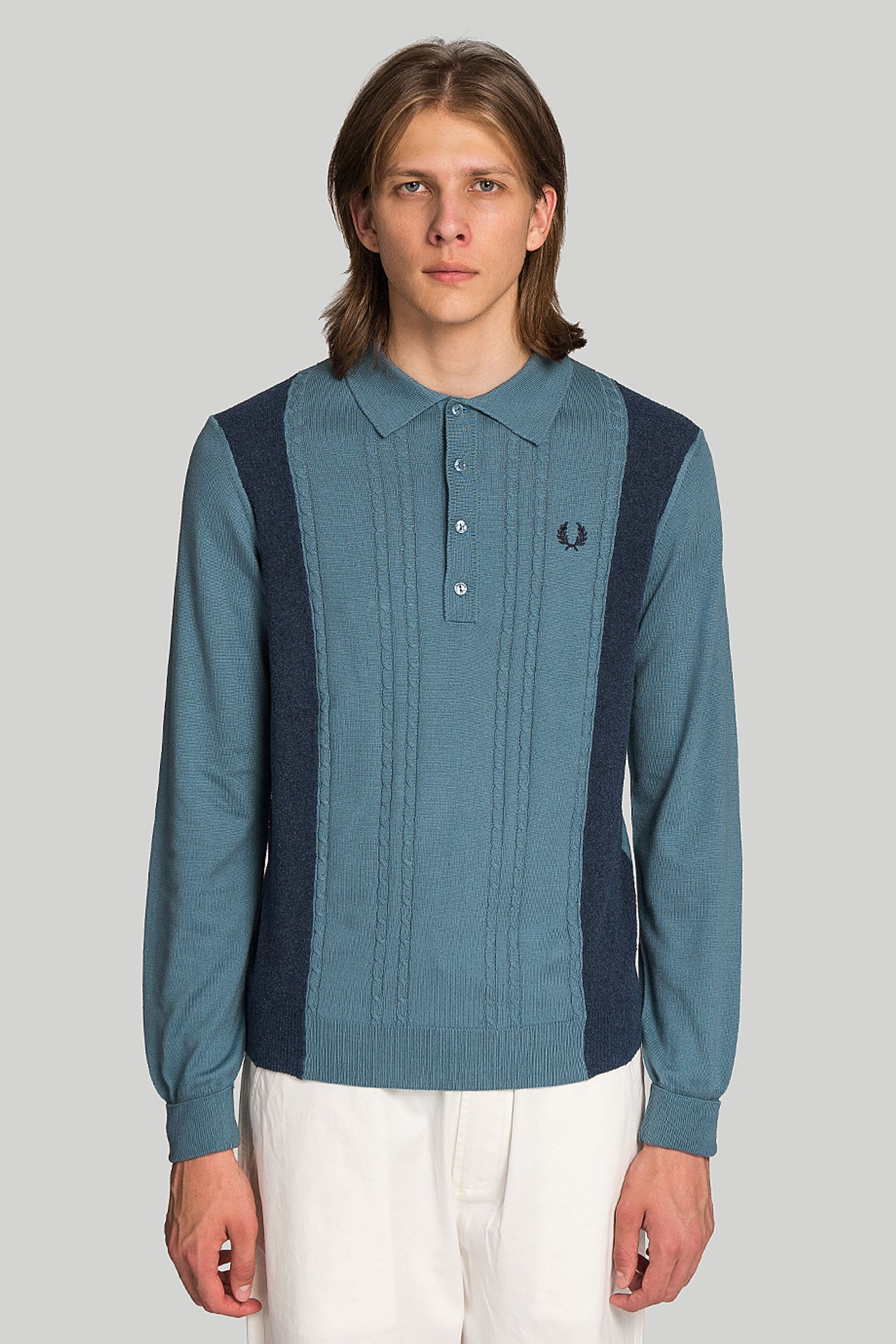 Поло Fred Perry CABLE KNIT SHIRT WITH PANELS