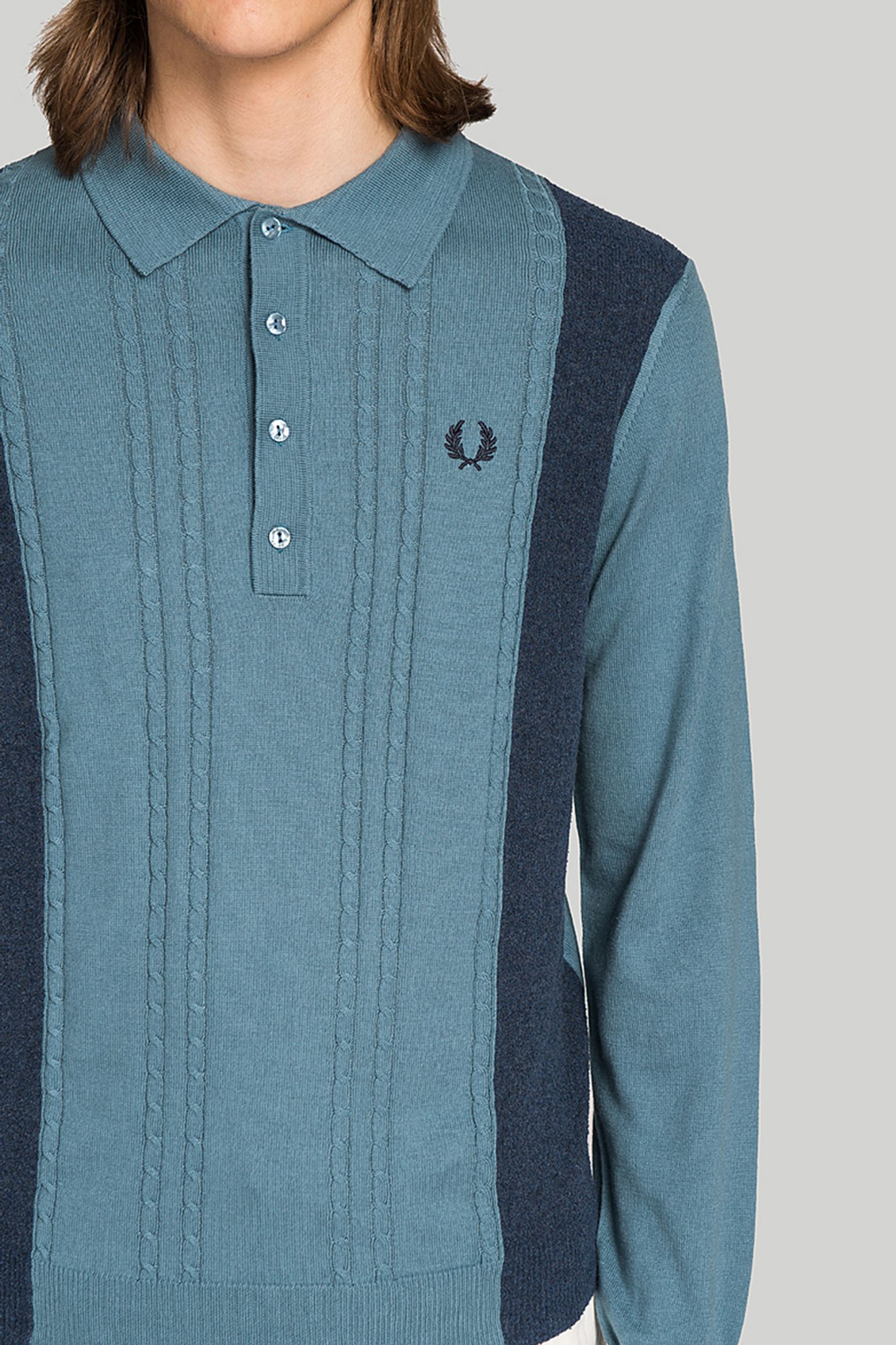 Поло Fred Perry CABLE KNIT SHIRT WITH PANELS