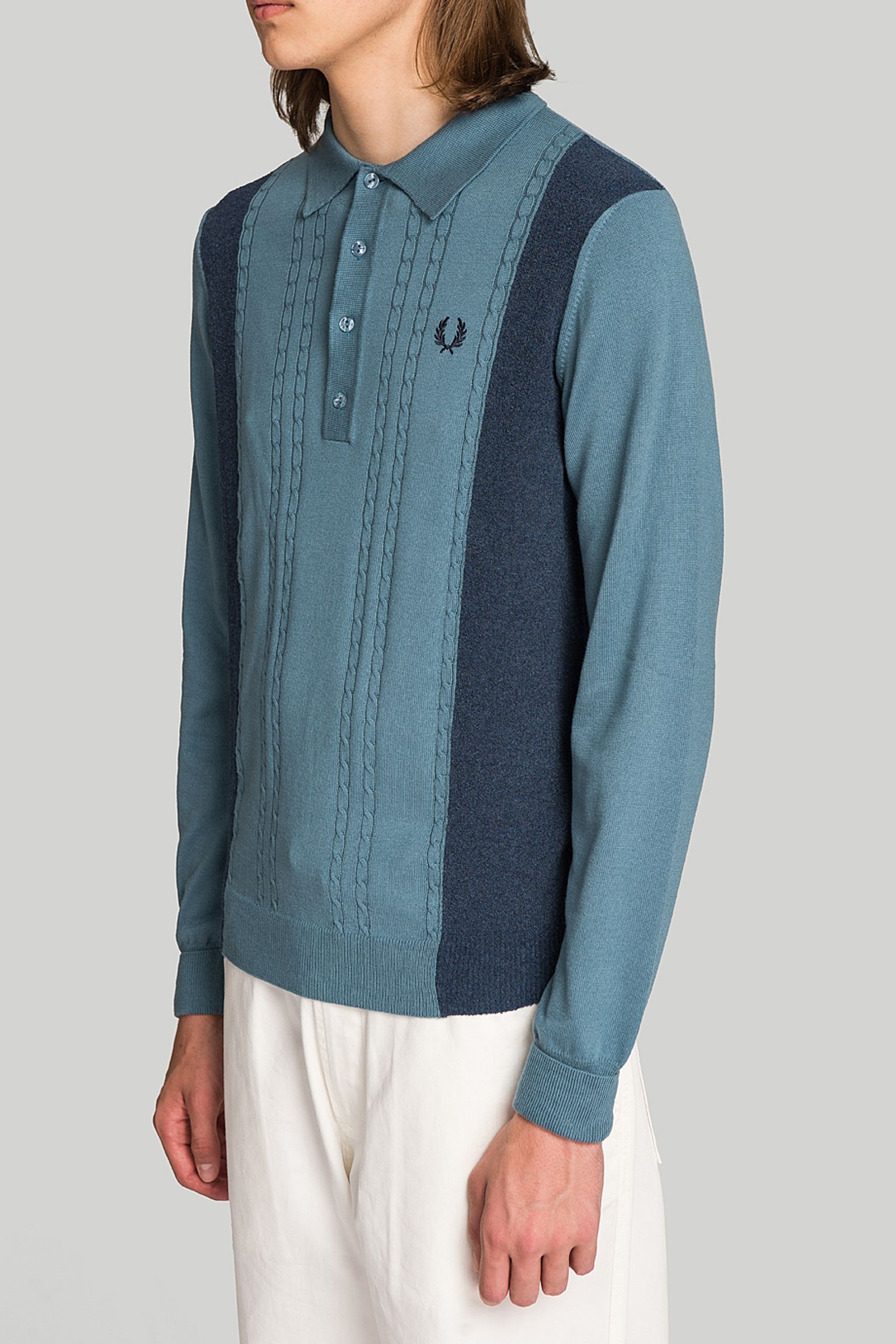 Поло Fred Perry CABLE KNIT SHIRT WITH PANELS