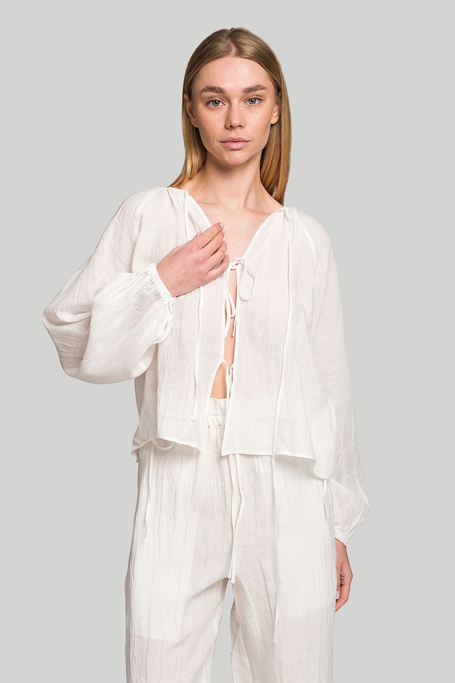 Блузка MISSING YOU ALREADY REVERSIBLE WRINKLE LINEN BLOUSE купить