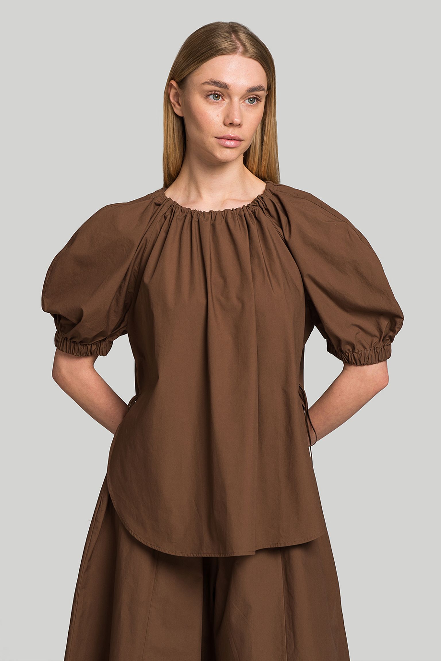 Блуза MISSING YOU ALREADY PUFF-SLEEVED COTTON BLOUSE купити