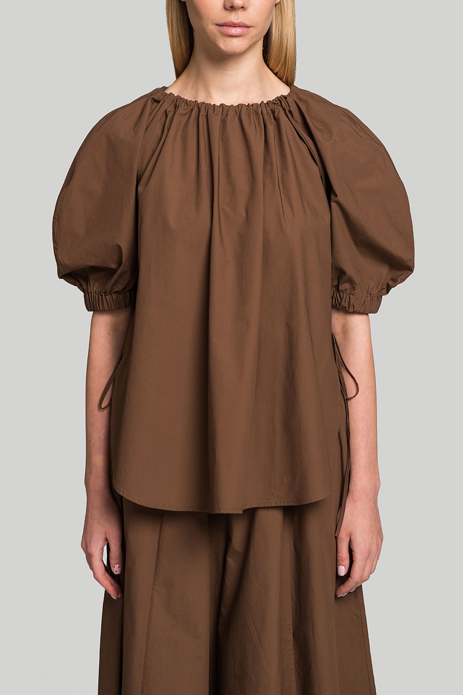 Блуза MISSING YOU ALREADY PUFF-SLEEVED COTTON BLOUSE з доставкою