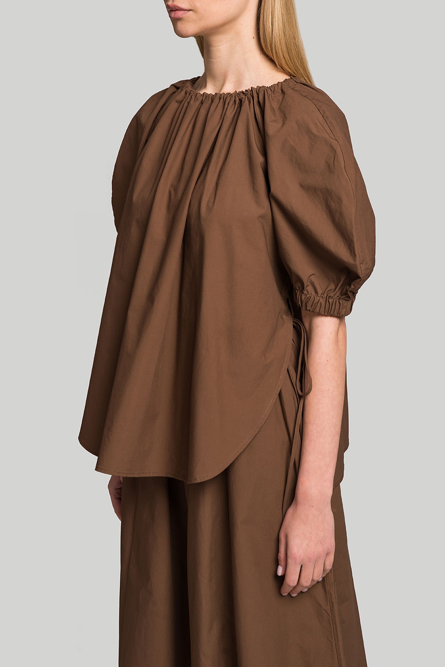 Стильні Блуза MISSING YOU ALREADY PUFF-SLEEVED COTTON BLOUSE