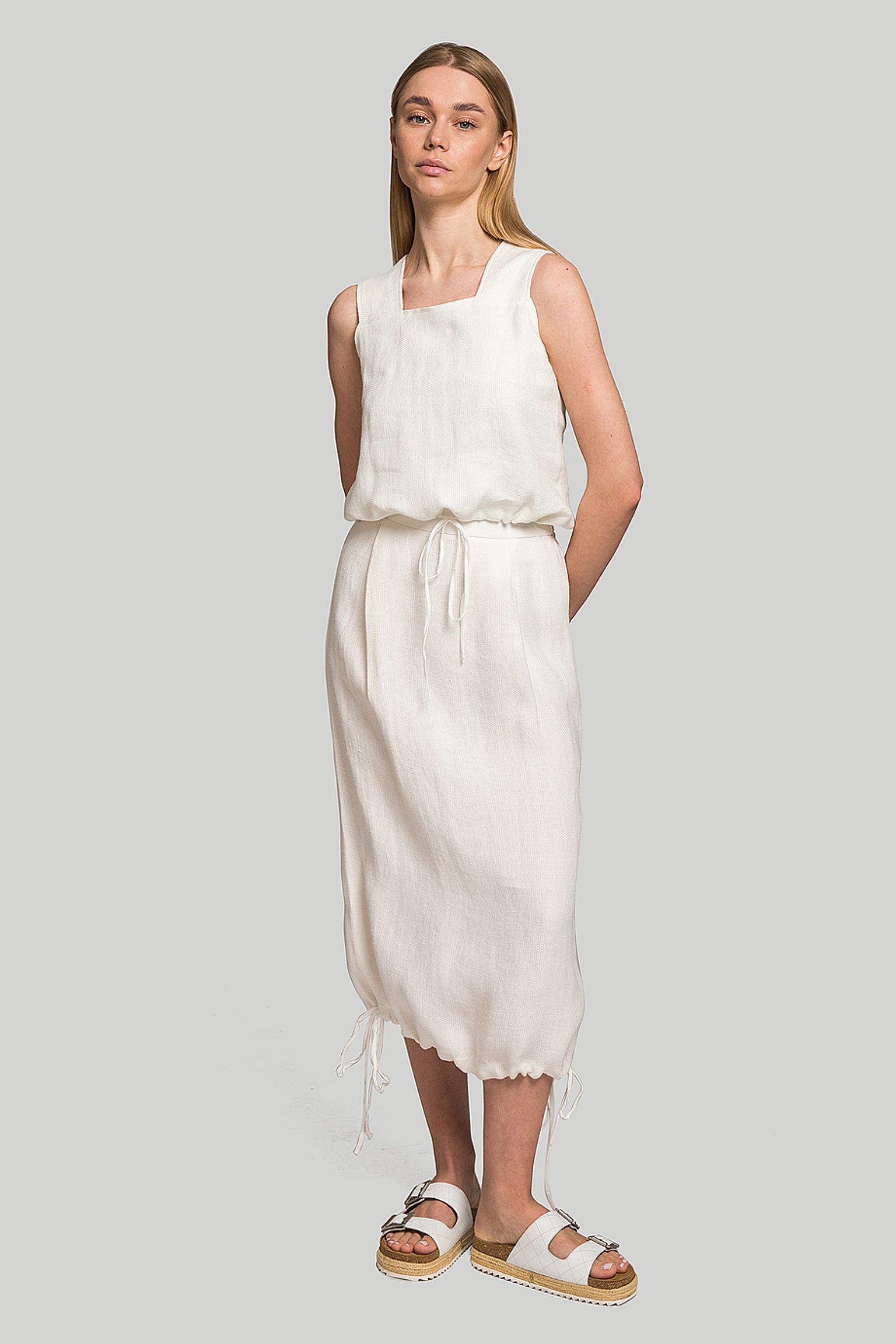 Юбка MISSING YOU ALREADY LINEN HEM-LINE DRAWSTRING SKIRT