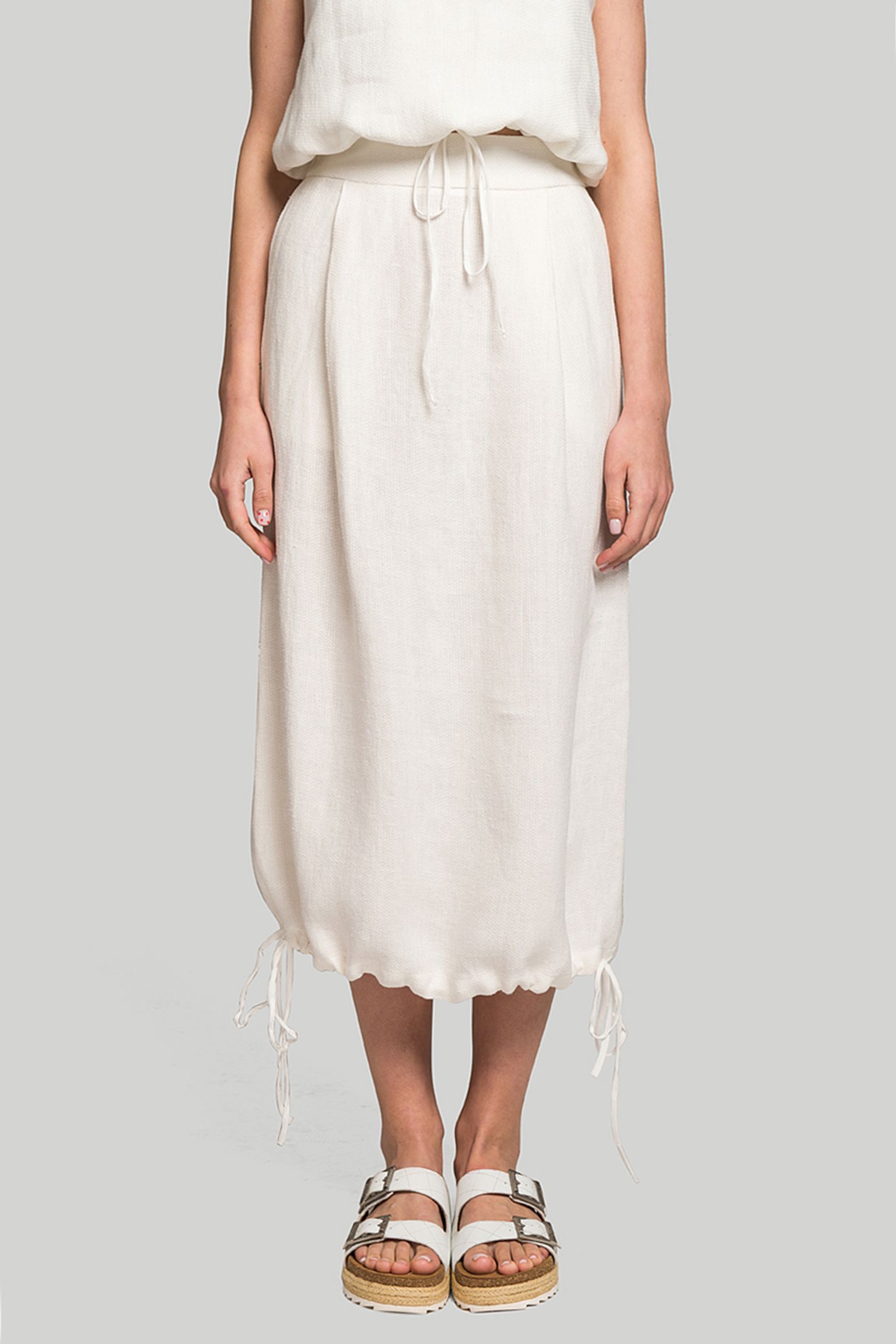 Юбка MISSING YOU ALREADY LINEN HEM-LINE DRAWSTRING SKIRT