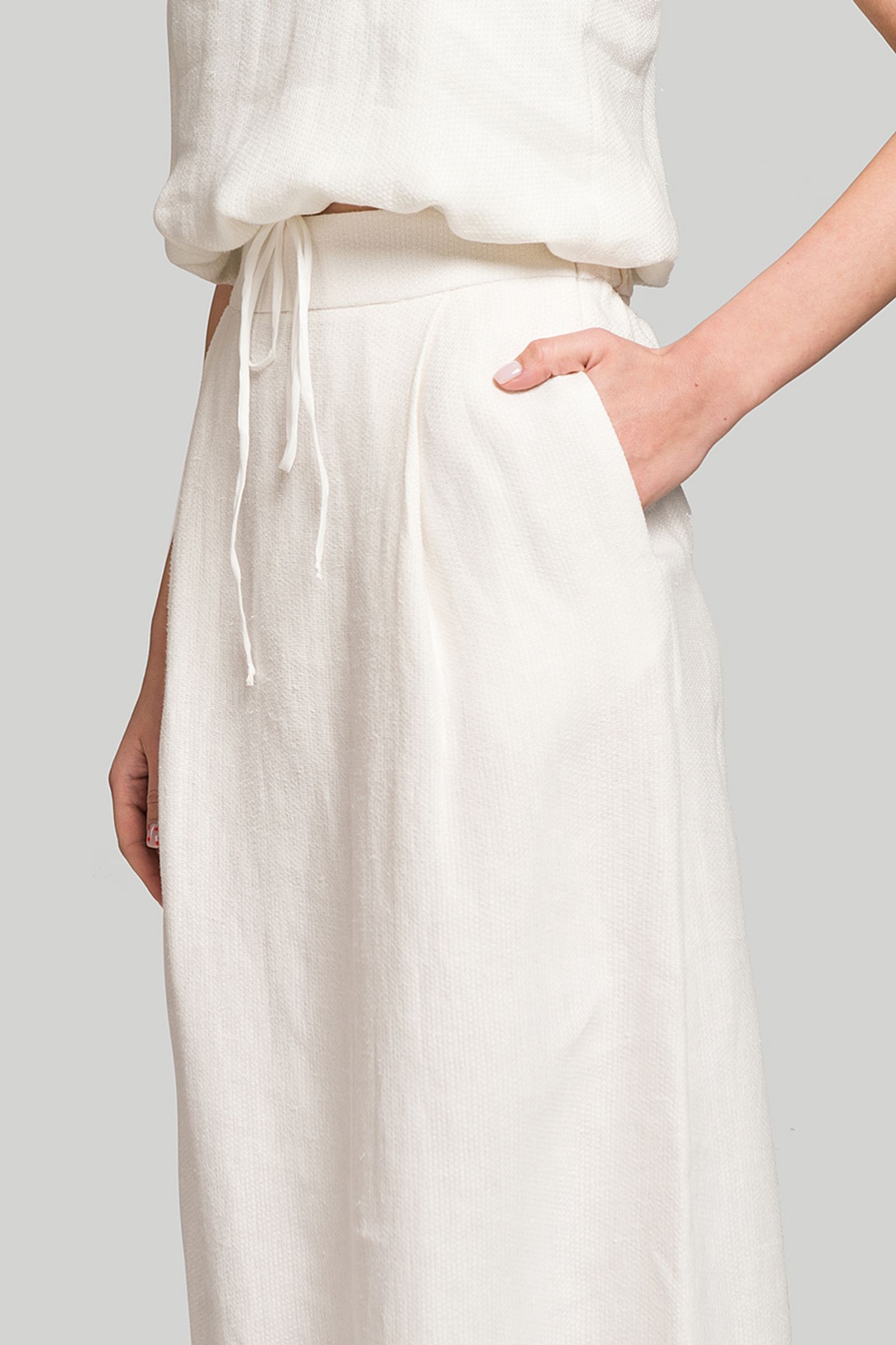 Юбка MISSING YOU ALREADY LINEN HEM-LINE DRAWSTRING SKIRT