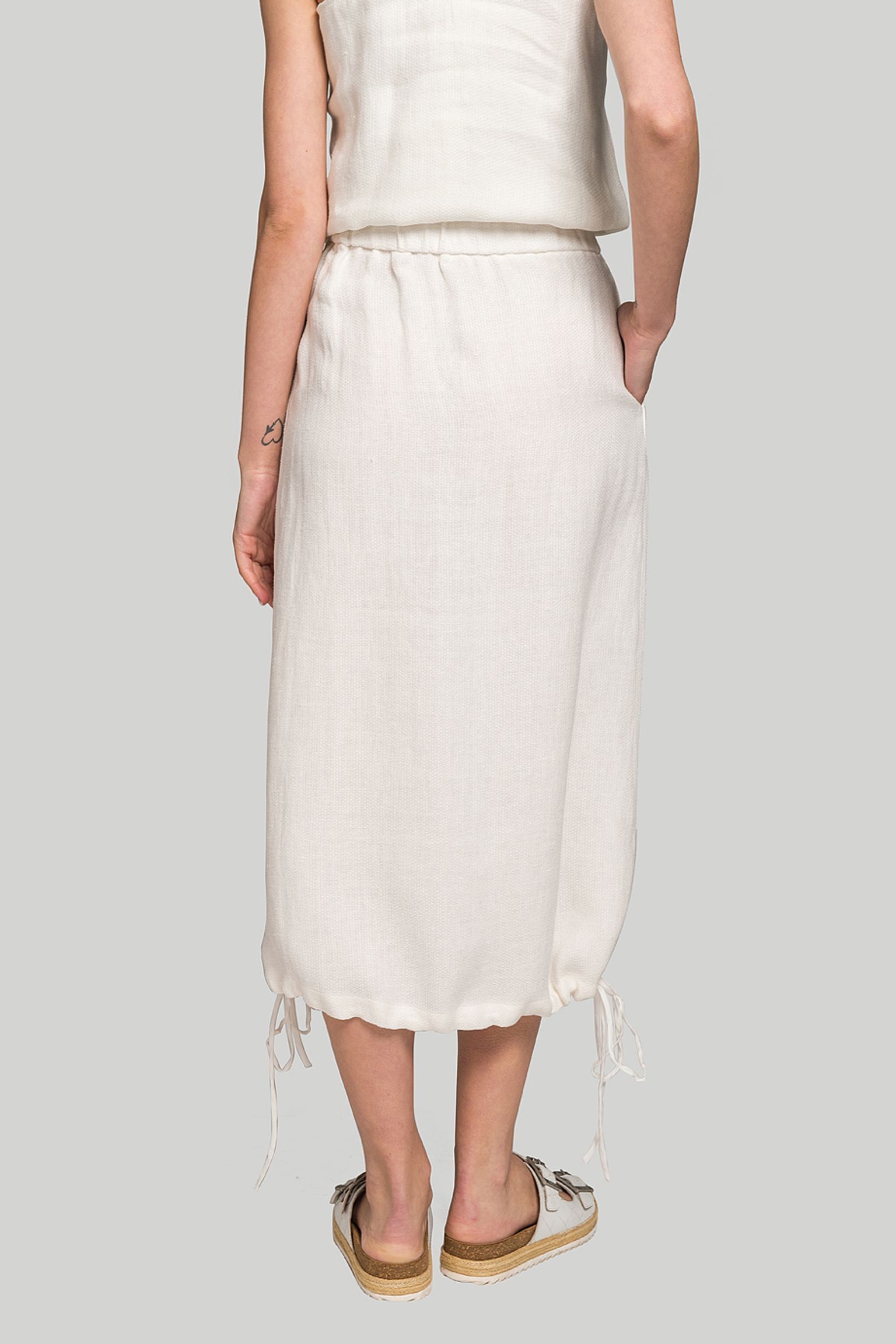 Юбка MISSING YOU ALREADY LINEN HEM-LINE DRAWSTRING SKIRT