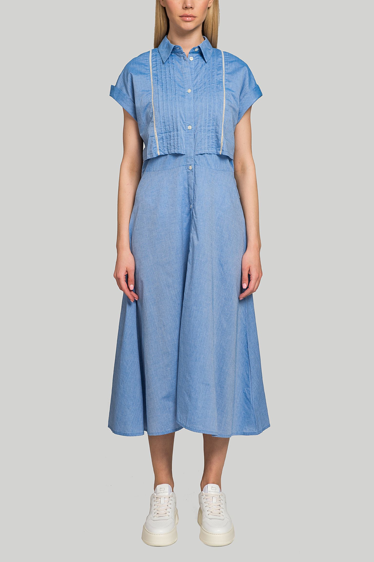 Платье Woolrich PINTUCK CHAMBRAY DRESS