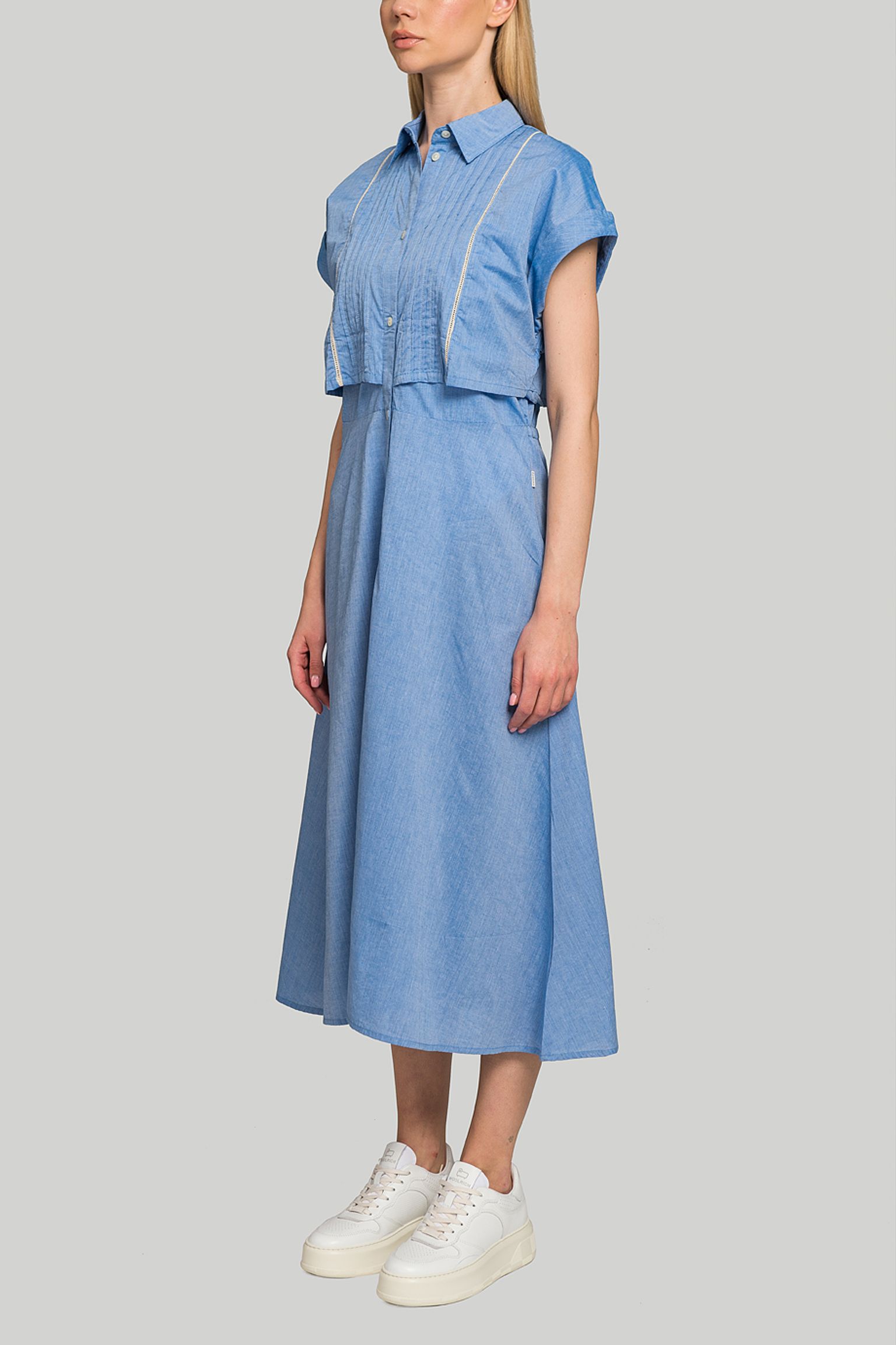 Платье Woolrich PINTUCK CHAMBRAY DRESS